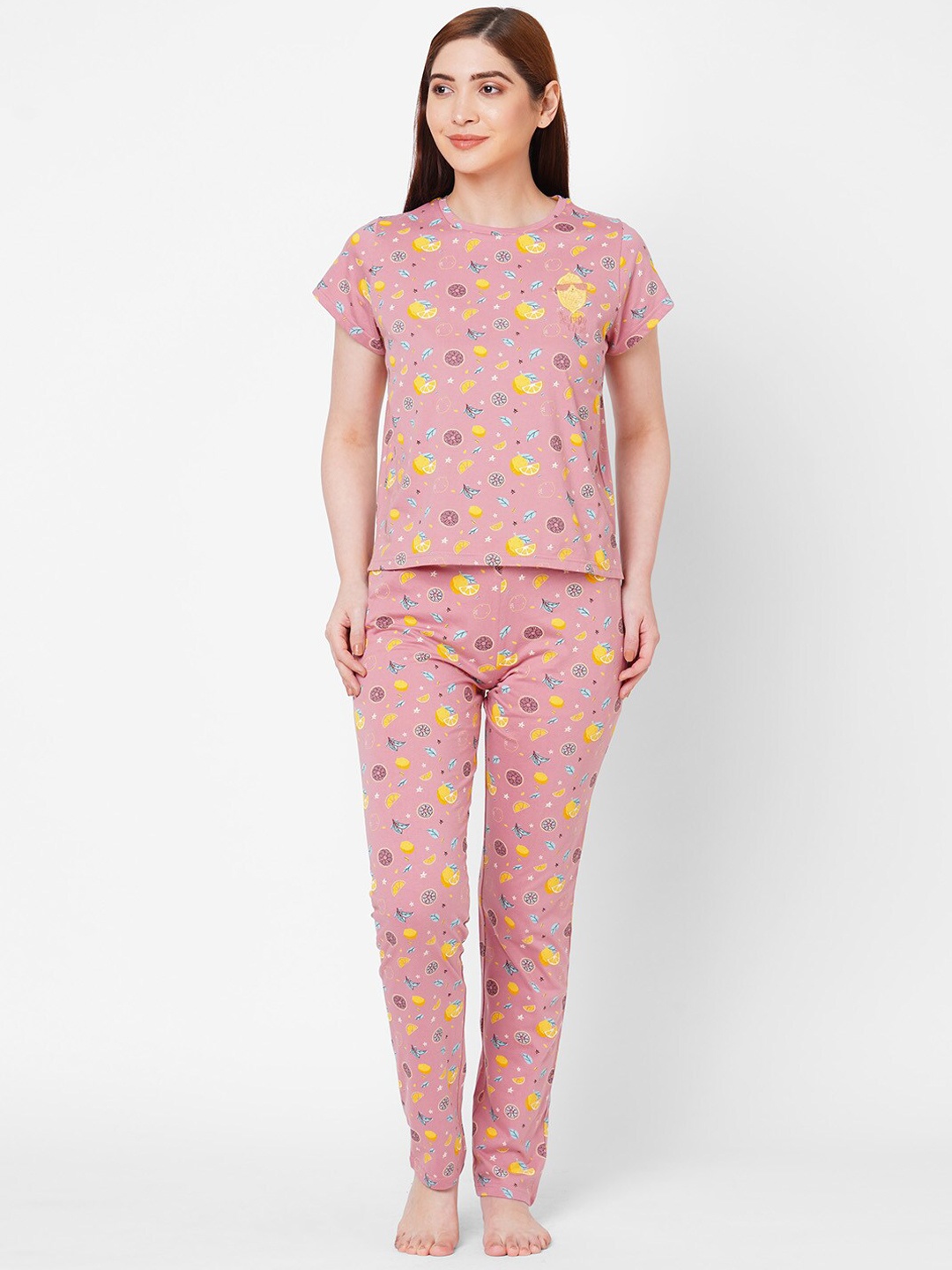 

Sweet Dreams Women Printed Night suit, Mauve