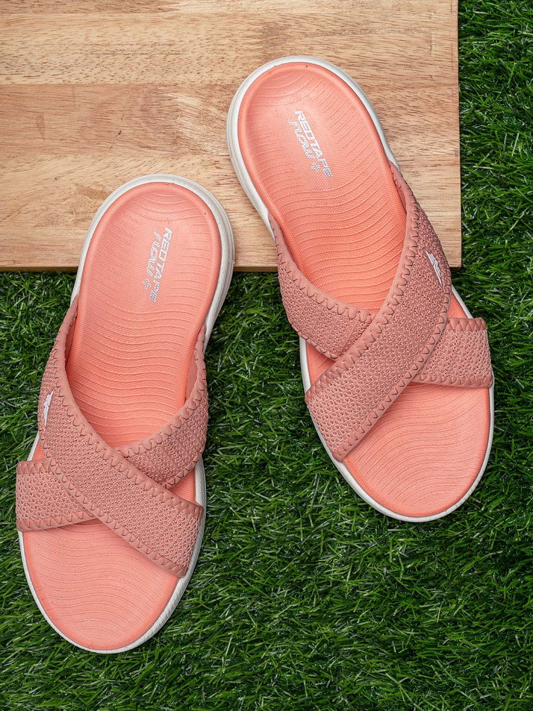 

Red Tape Women Open Toe Slip On Flats, Peach
