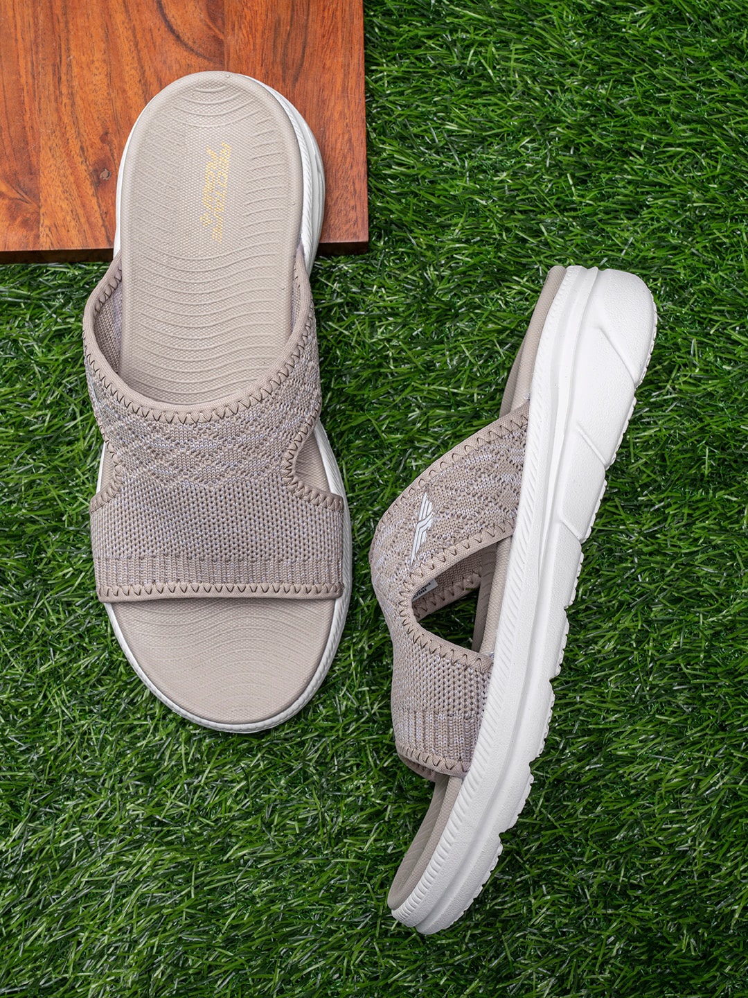 

Red Tape Women Woven Design Open Toe Flats, Beige