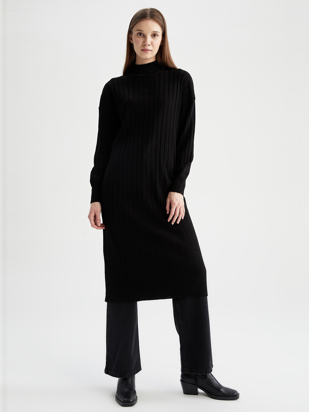 

DeFacto A-Line Midi Dress, Black