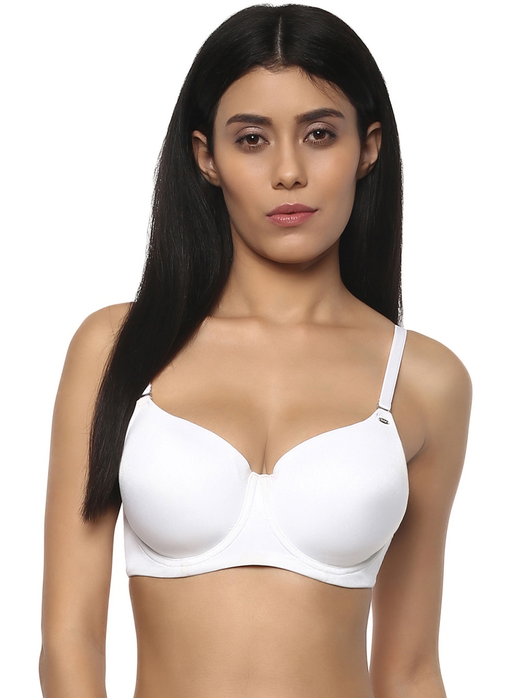

Soie White Solid Underwired Heavily Padded Everyday Bra
