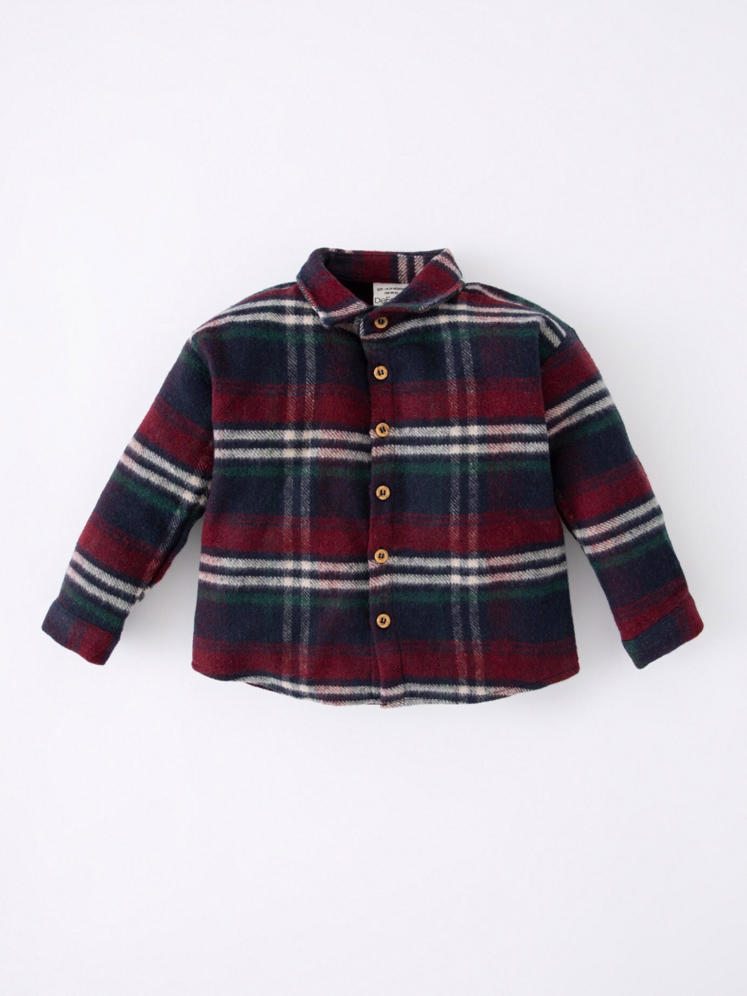 

DeFacto Boys Checked Cut-Away Collar Casual Shacket, Na