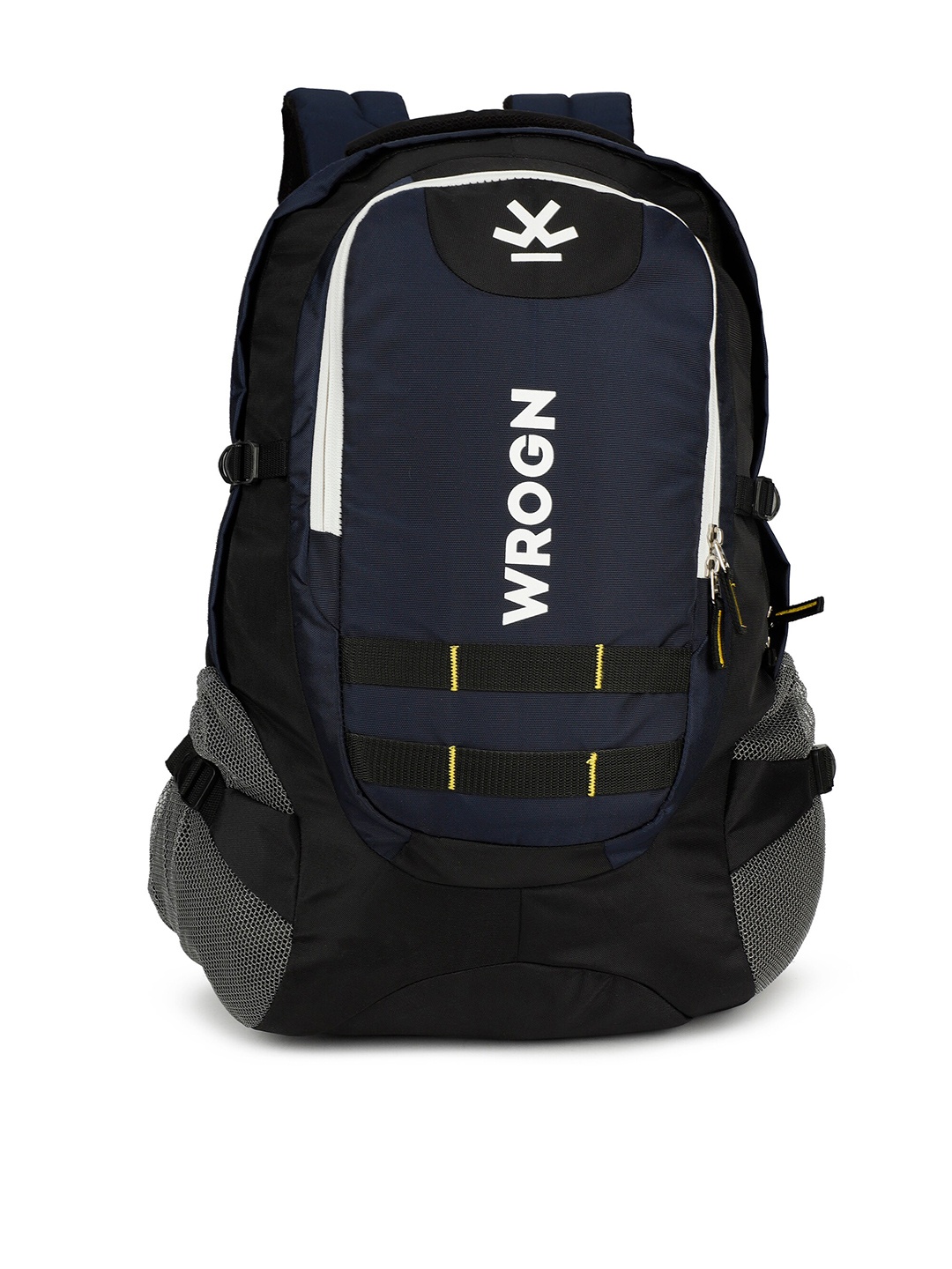 

WROGN Unisex Printed Backpack with Reflective Strip Up to 18 Inch, Navy blue