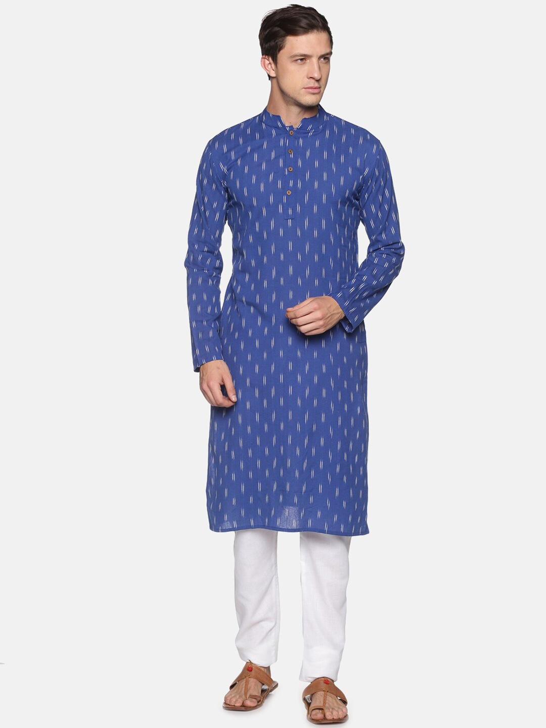 

PAROKSH Men Ethnic Motifs Cotton Kurta, Blue