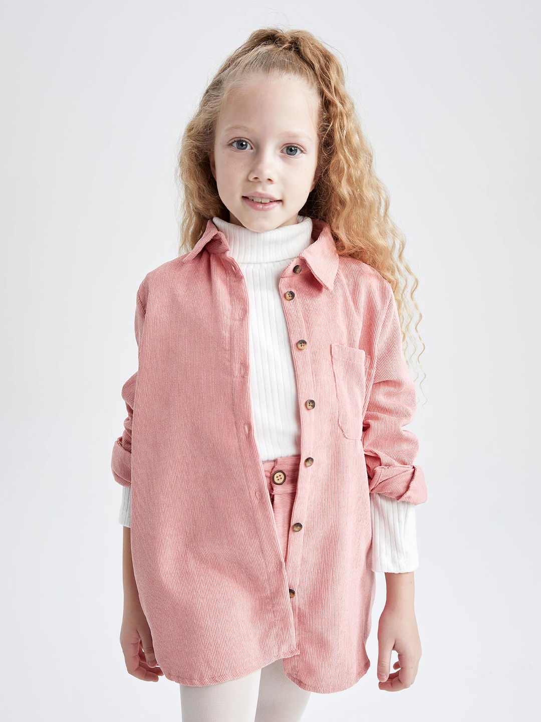 

DeFacto Girls Casual Shacket, Pink