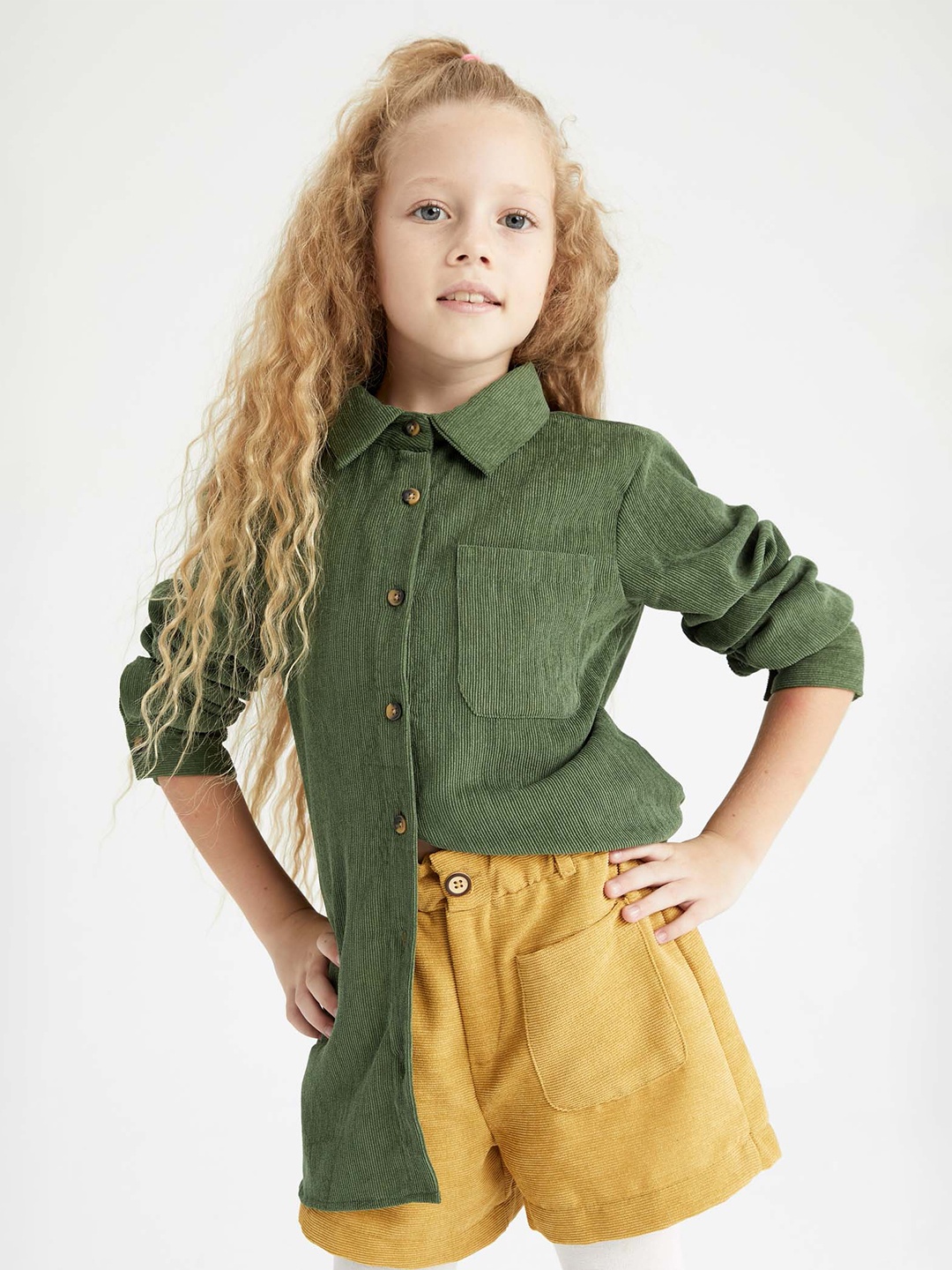 

DeFacto Girls Casual Shirt, Green