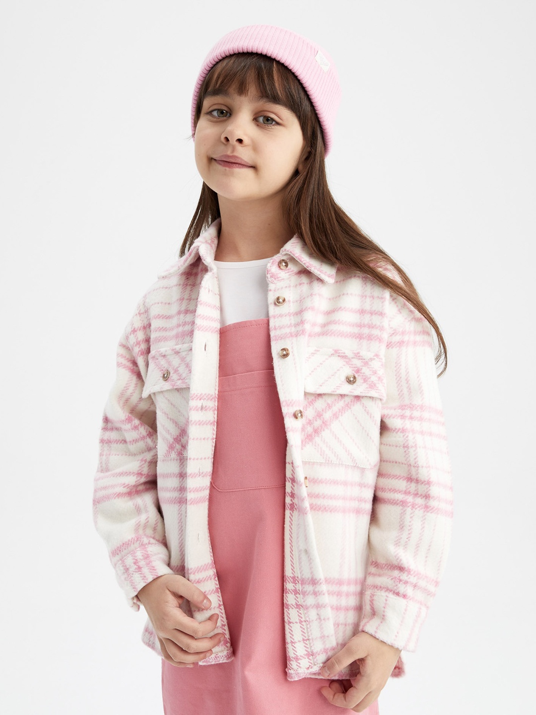 

DeFacto Girls Checked Casual Shirt, White