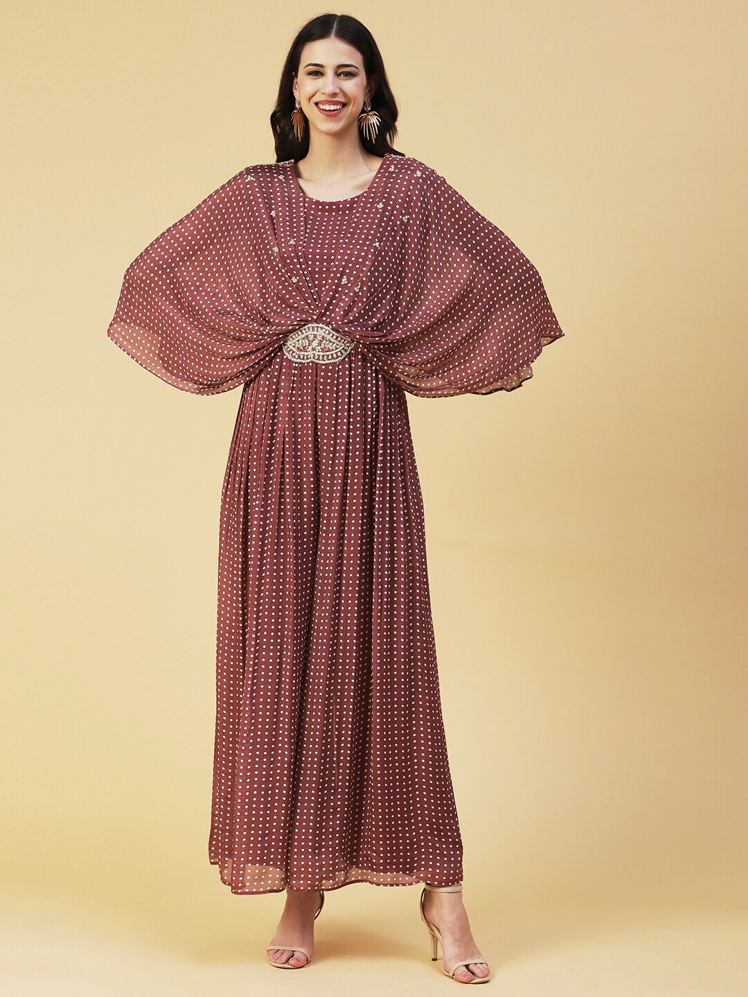 

FASHOR Chiffon Maxi Dress, Brown