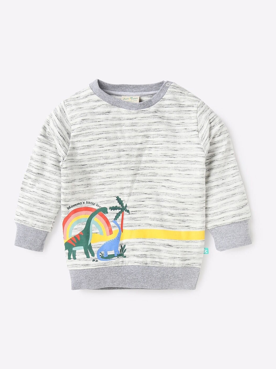 

JusCubs Boys Printed Cotton Sweatshirt, Grey melange