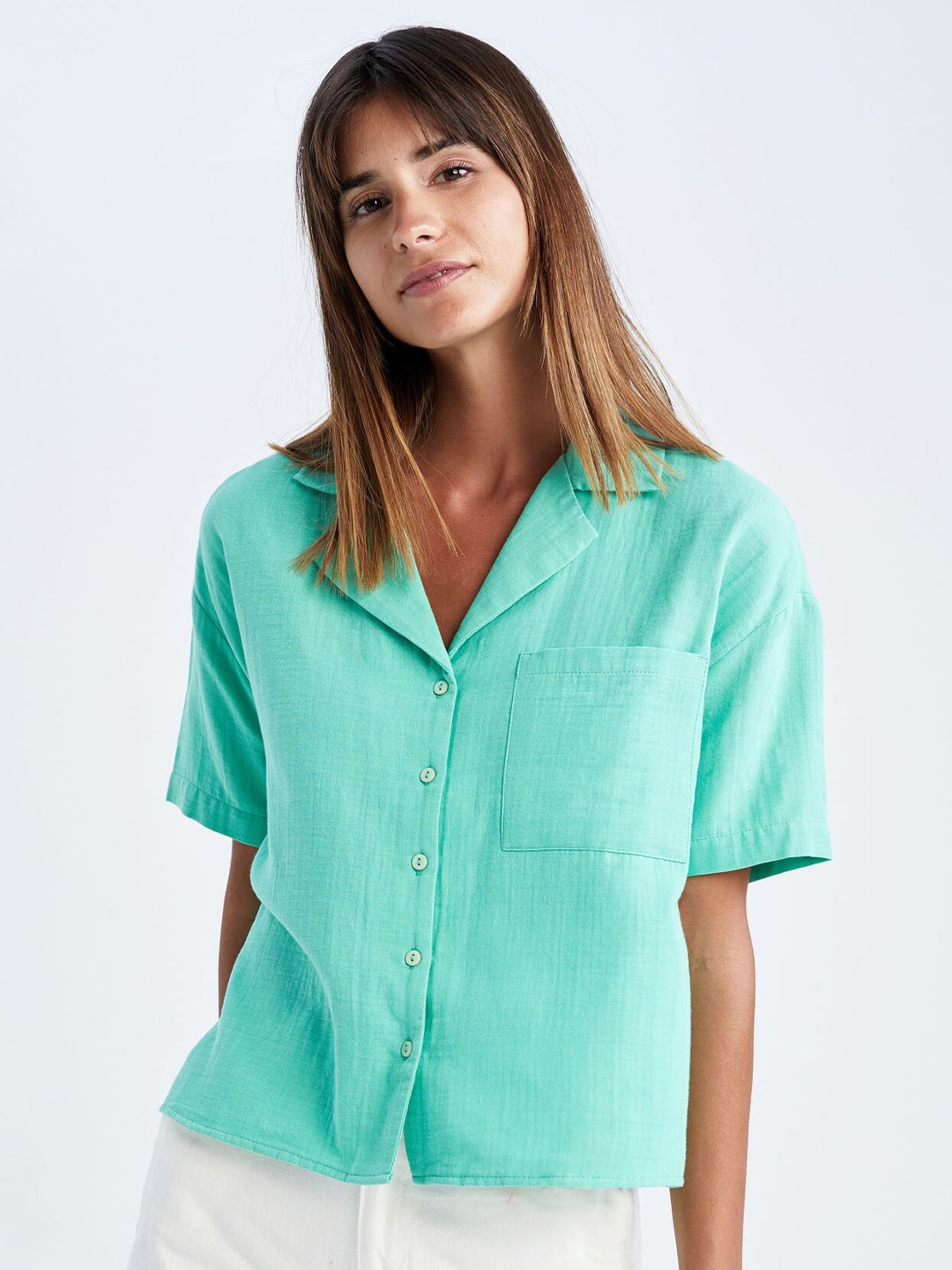 

DeFacto Women Cotton Casual Shirt, Na