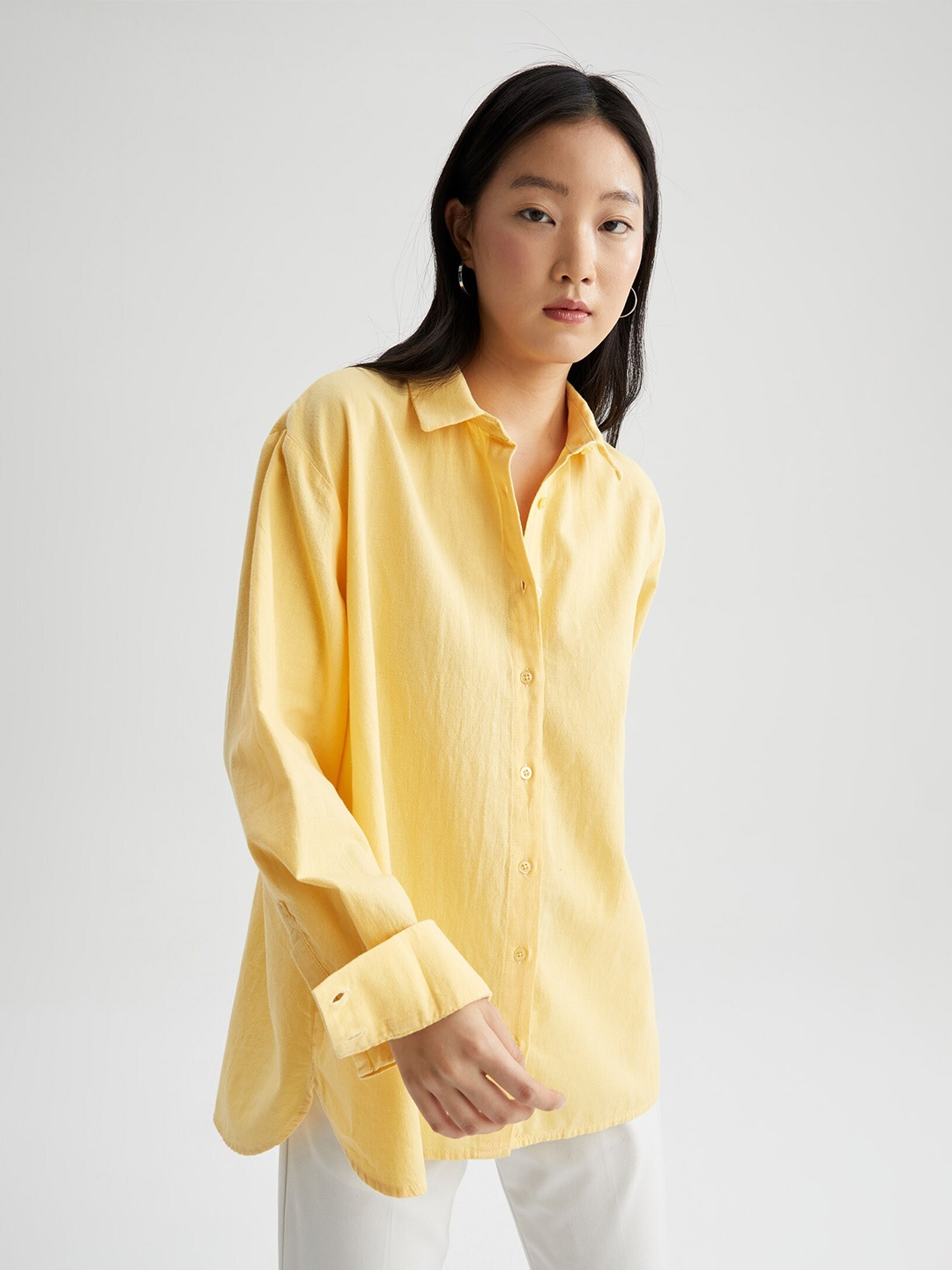 

DeFacto Women Casual Shirt, Yellow