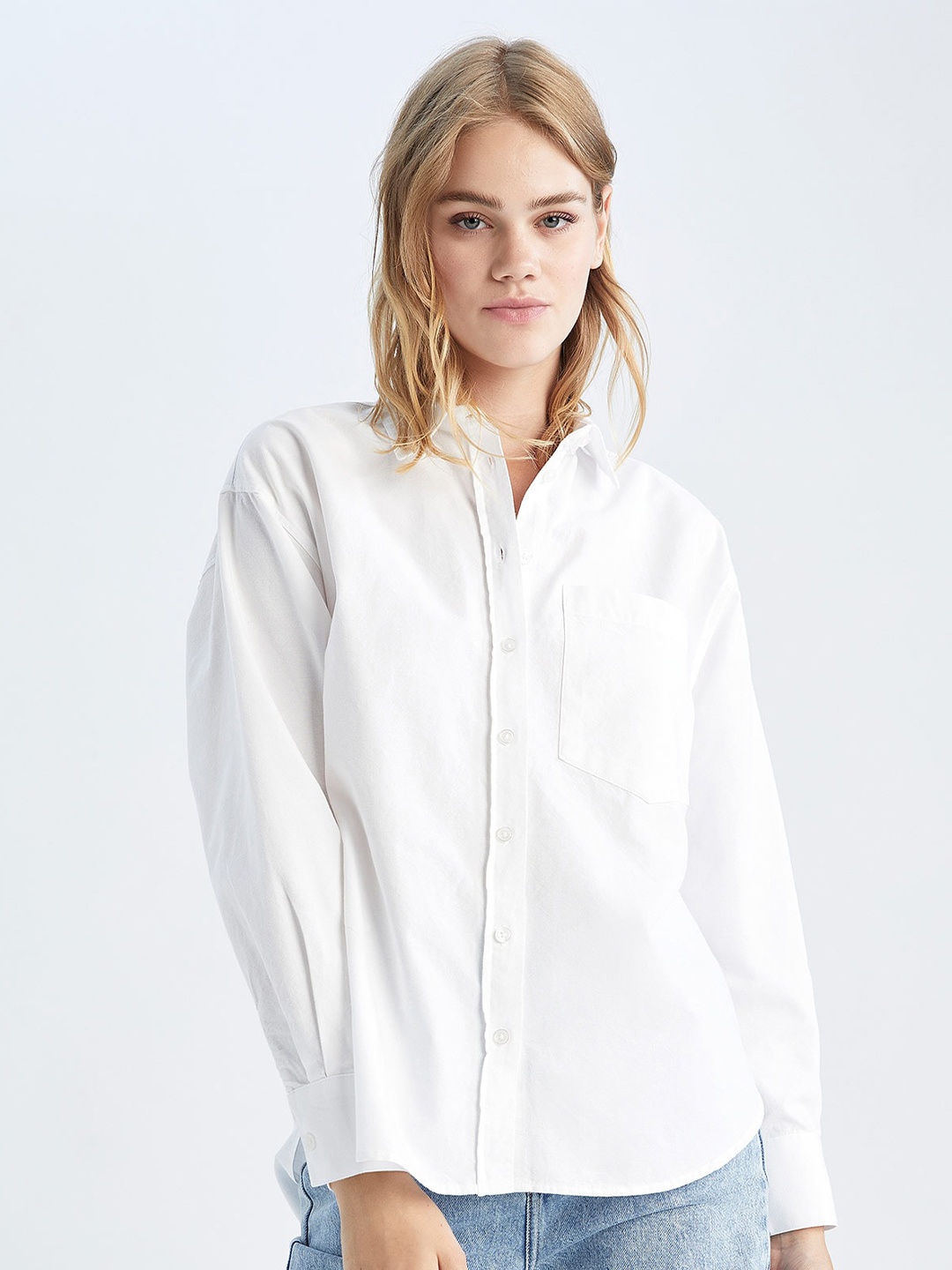 

DeFacto Women Cotton Casual Shirt, White