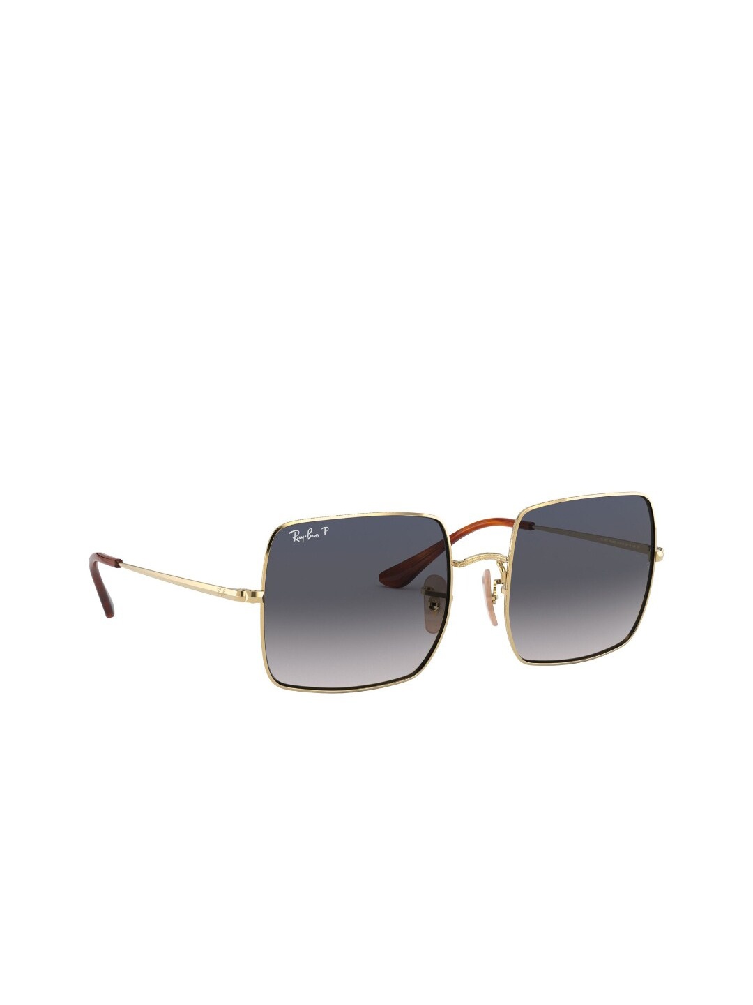 

Ray-Ban Women Polarized Blue Lens Square Sunglasses - 0RB197191477854, Gold