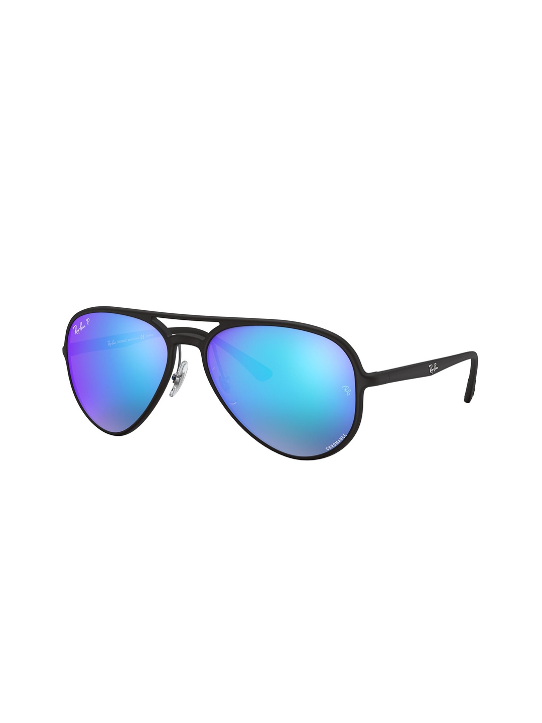

Ray-Ban Unisex Polarized Blue Lens Pilot Sunglasses - 0 Rb4320 Ch601 Sa158, Black