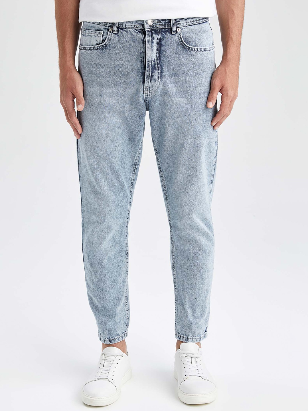 

DeFacto Men Pure Cotton Heavy Fade Jeans, Blue
