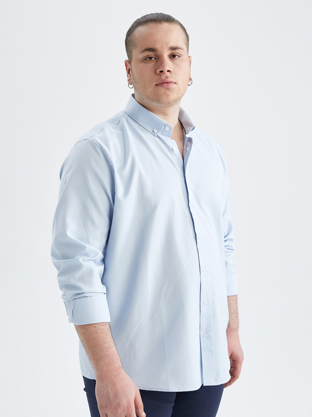 

DeFacto Men Cotton Casual Shirt, Blue