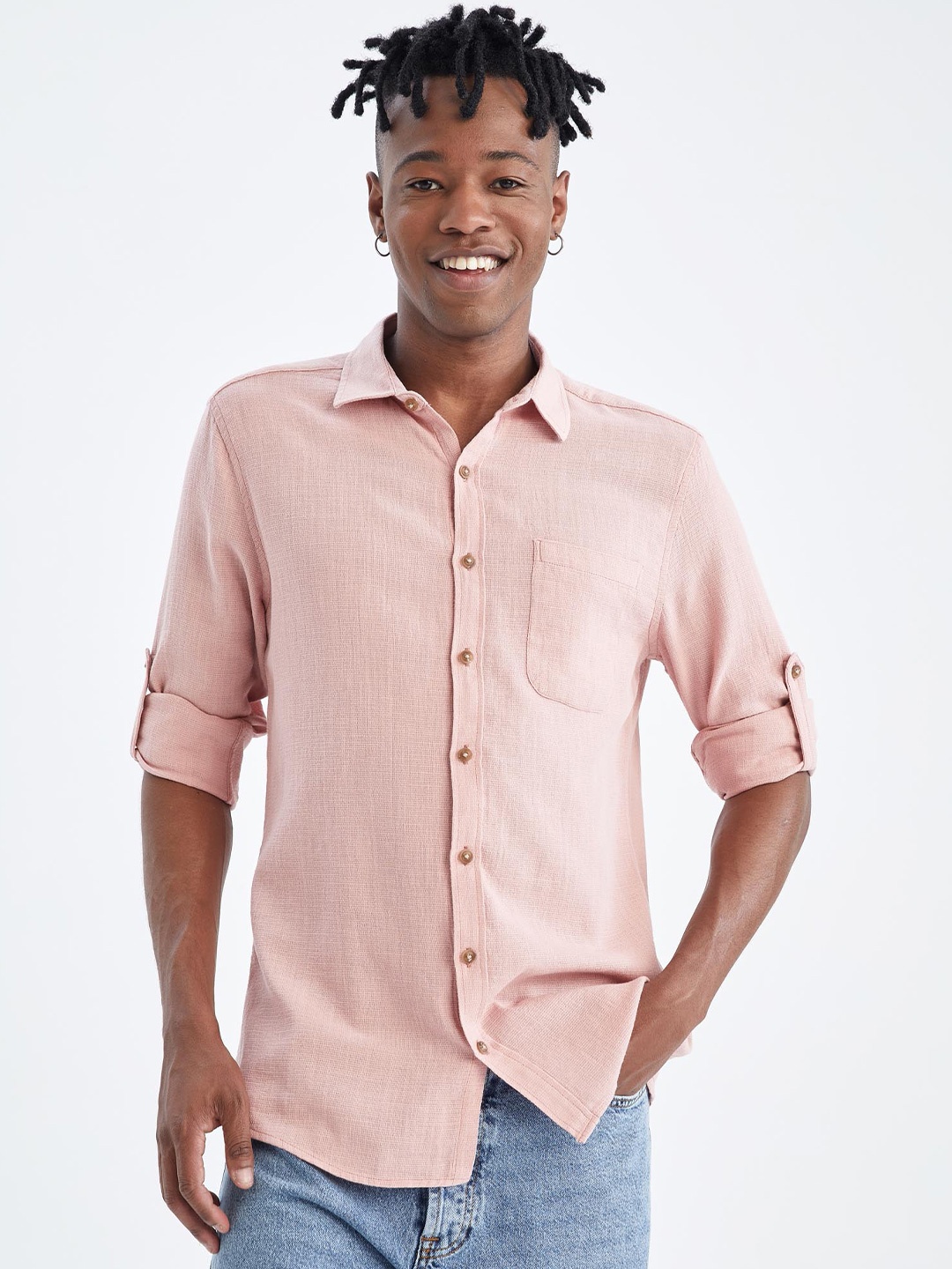 

DeFacto Men Casual Shirt, Pink