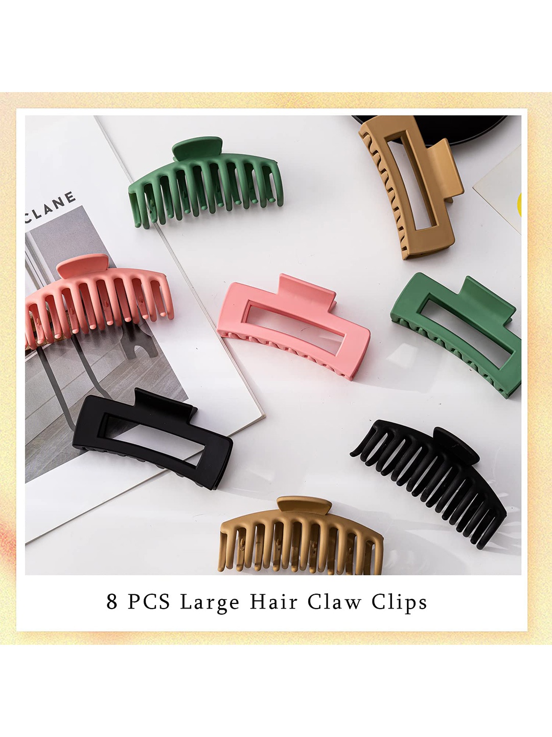 

FIMBUL Women Set of 8 Claw Clip, Green
