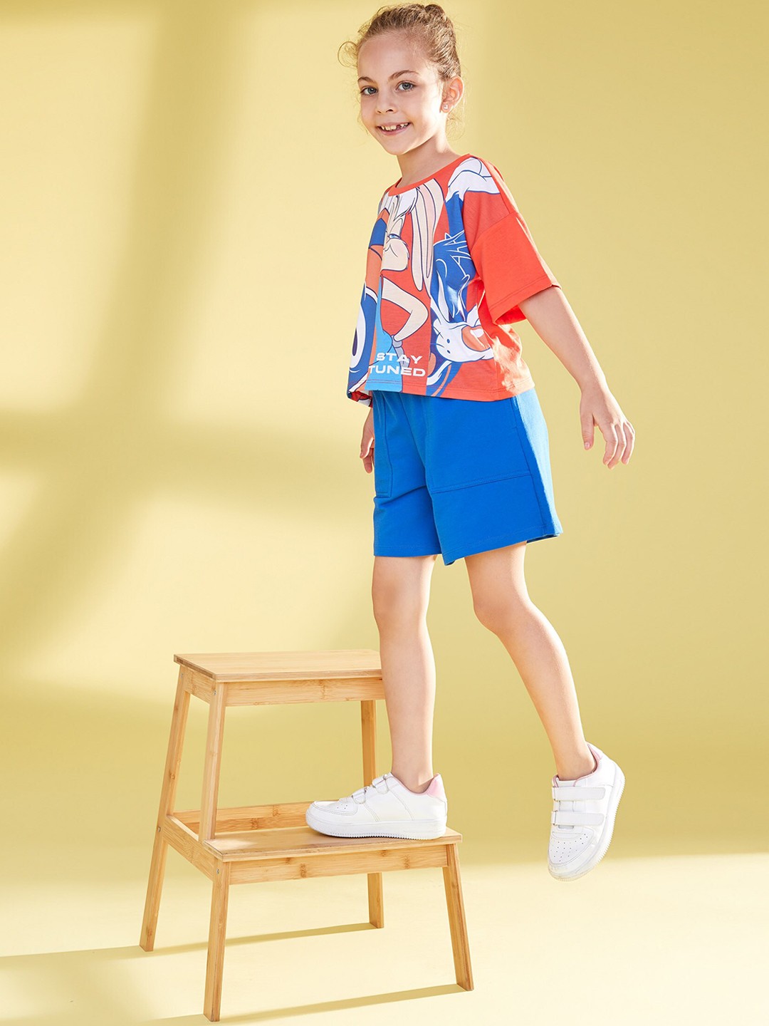 

DeFacto Girls Cotton Mid Rise Shorts, Blue