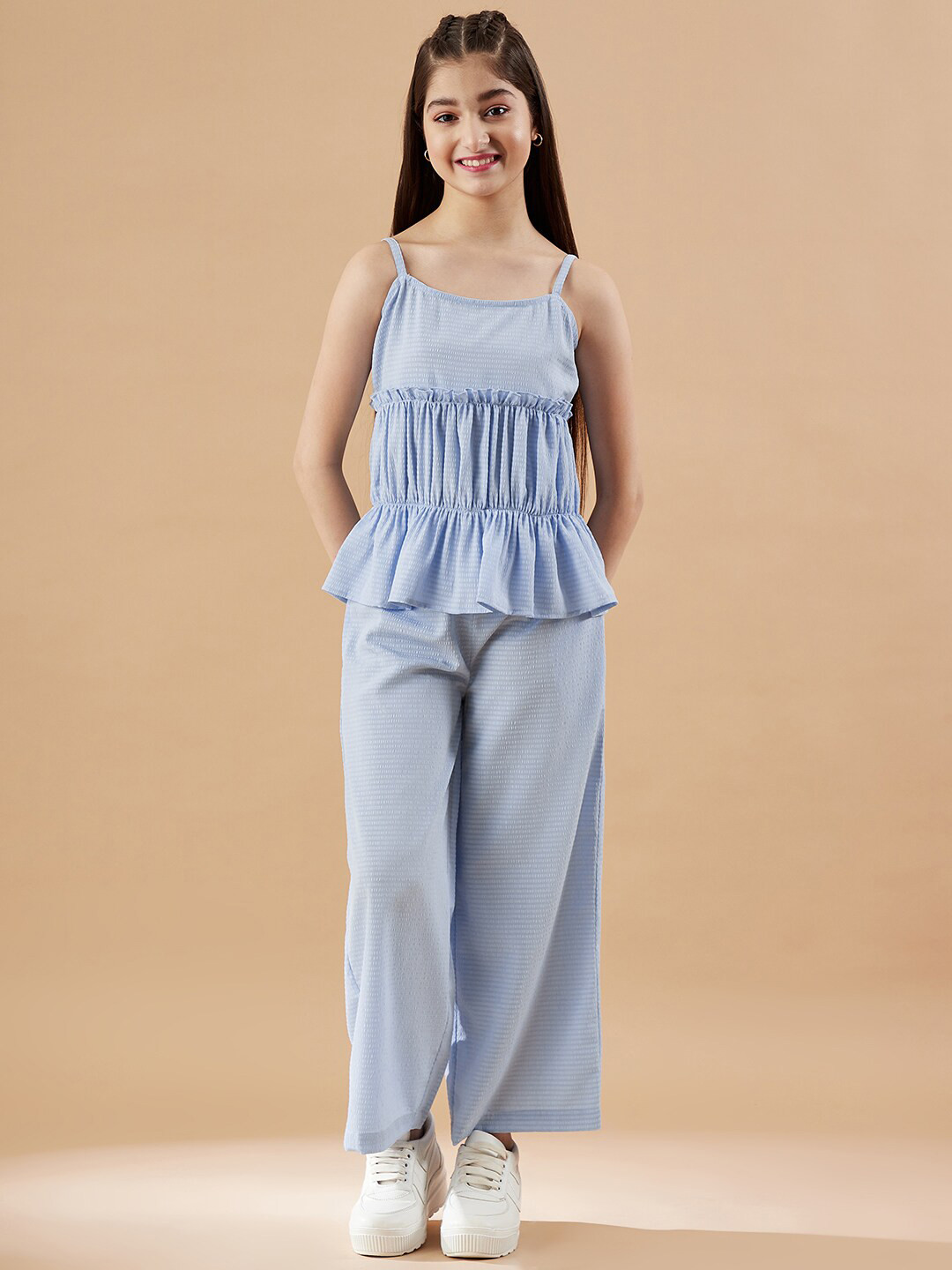 

Cherry & Jerry Girls Top with Trousers Set, Blue
