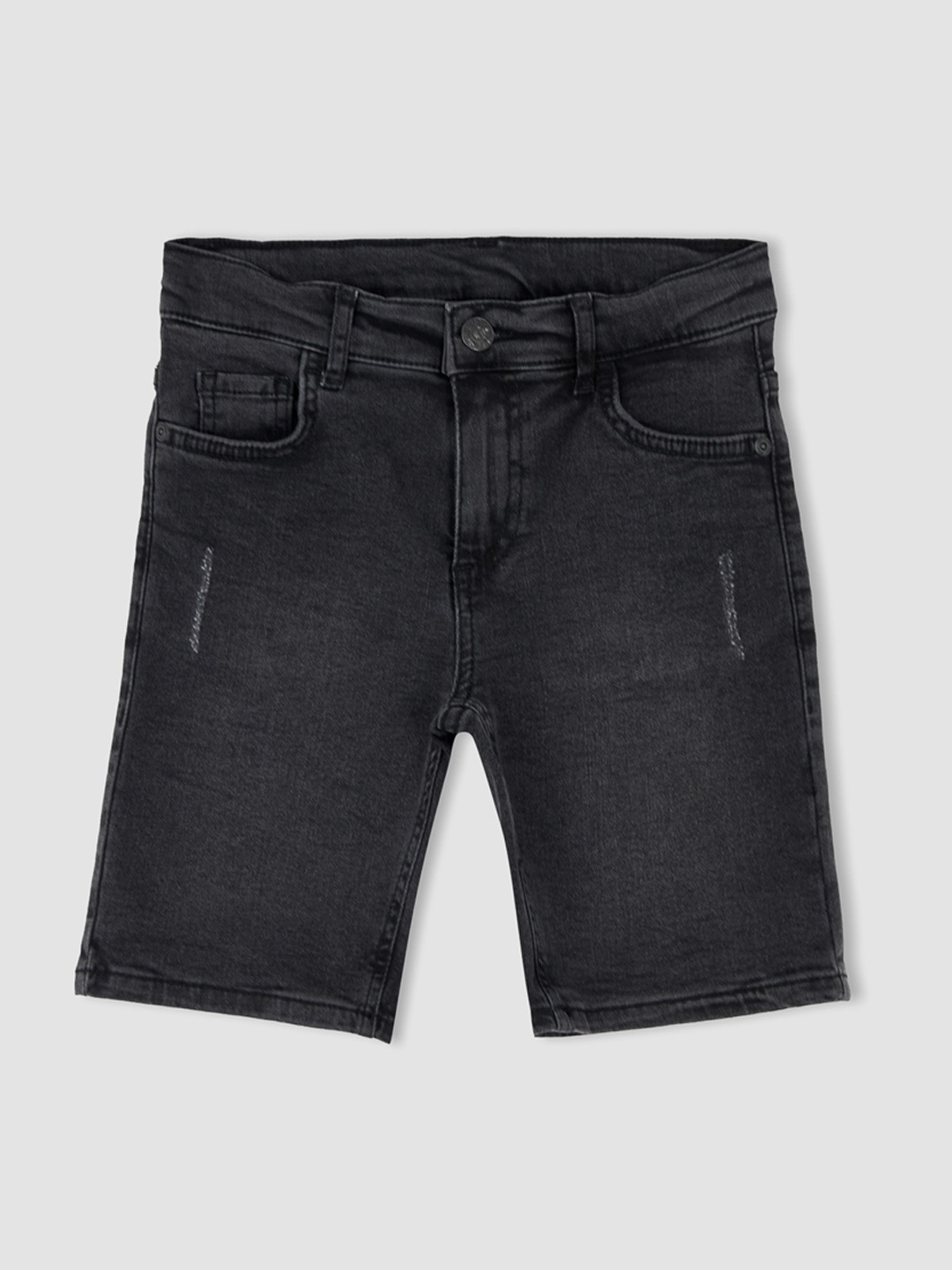 

DeFacto Boys Washed Denim Shorts, Grey