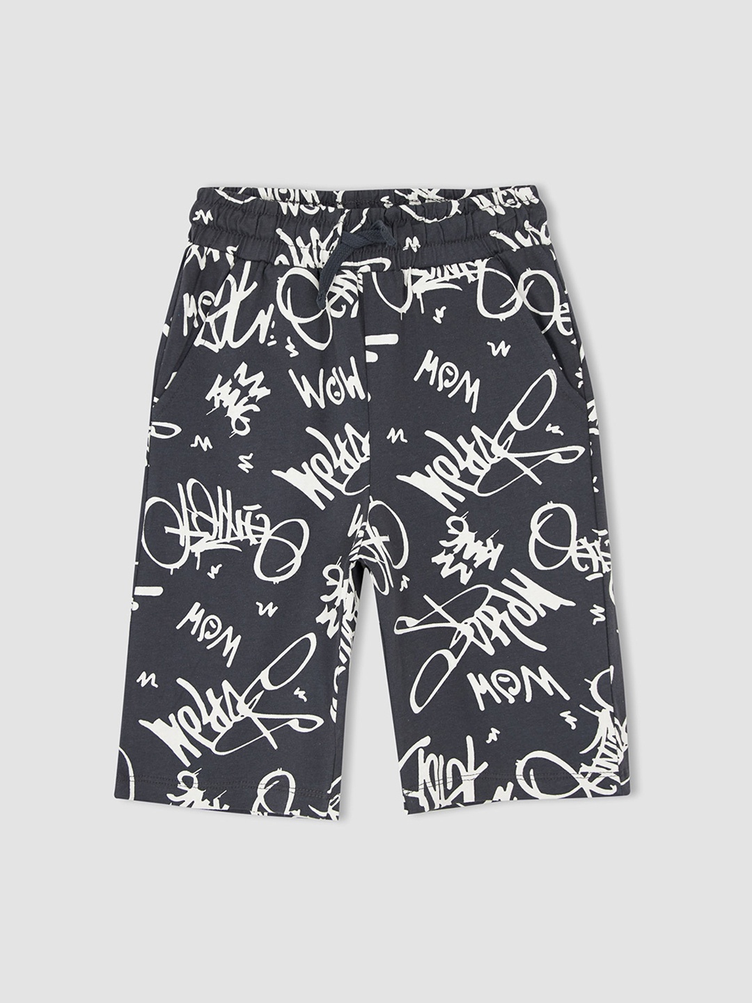 

DeFacto Boys Typography Printed Pure Cotton Shorts, Charcoal