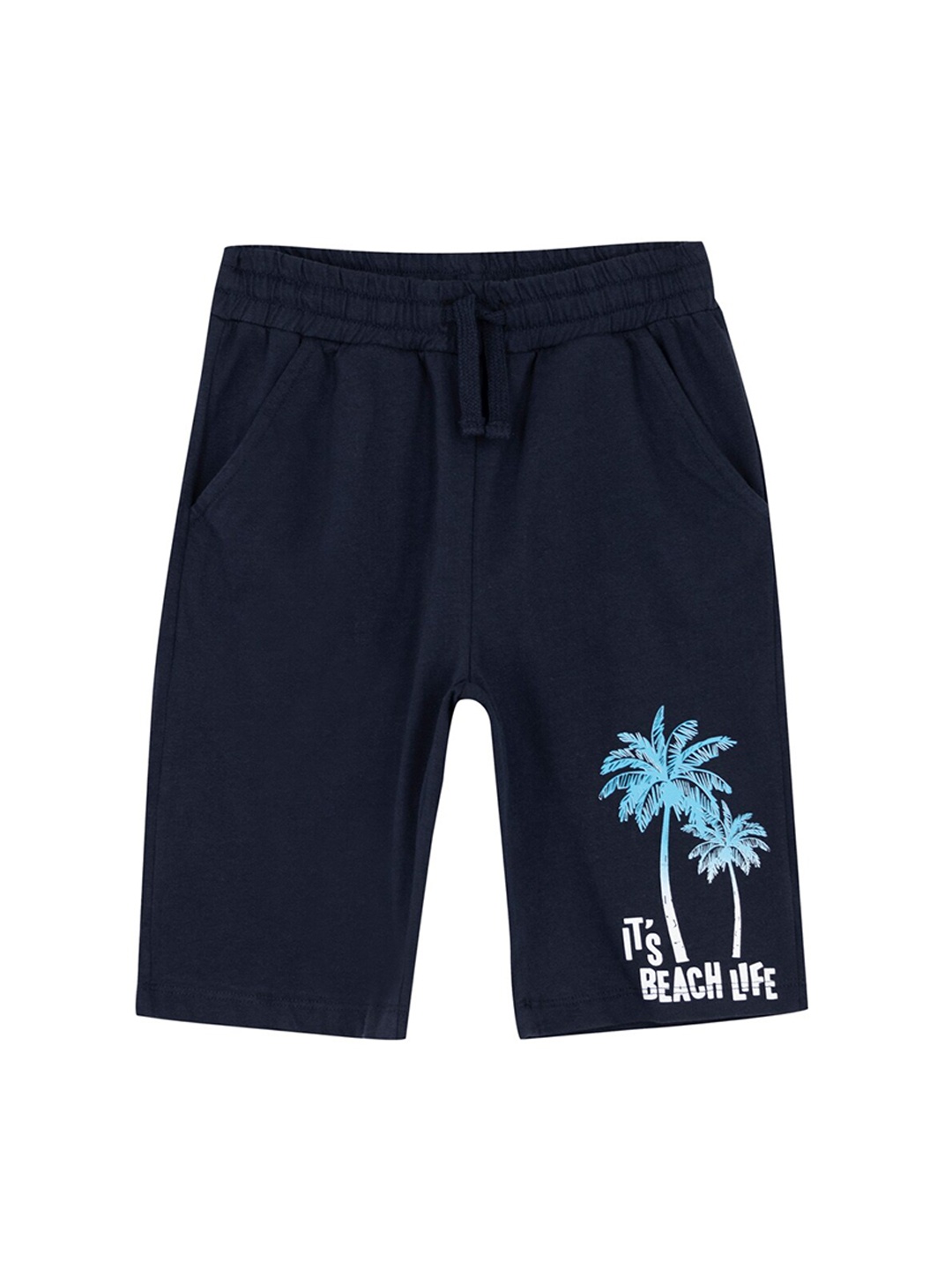

DeFacto Boys Mid-Rise Cotton Shorts, Navy blue