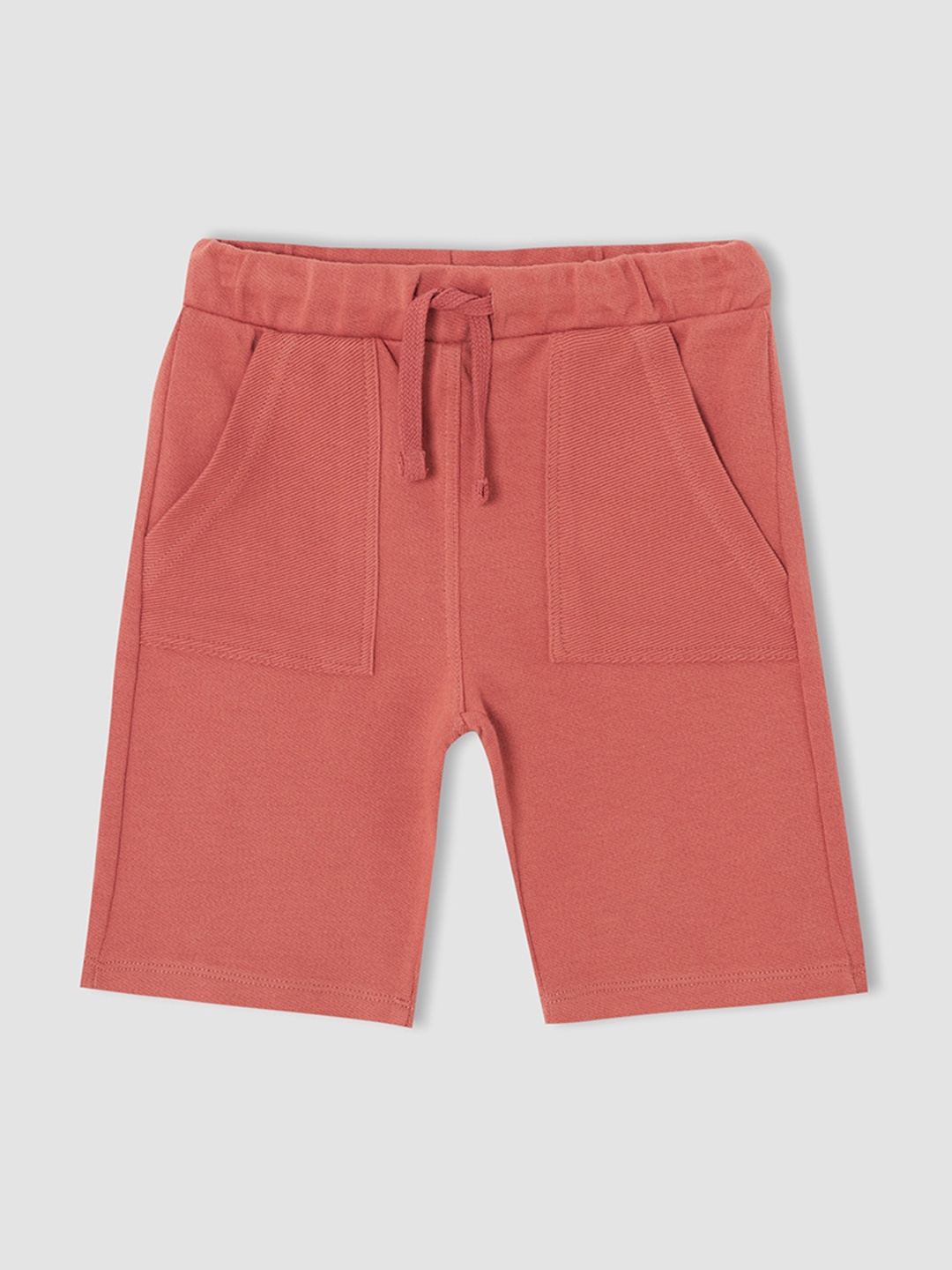 

DeFacto Boys Mid-Rise Pure Cotton Regular Shorts, Peach