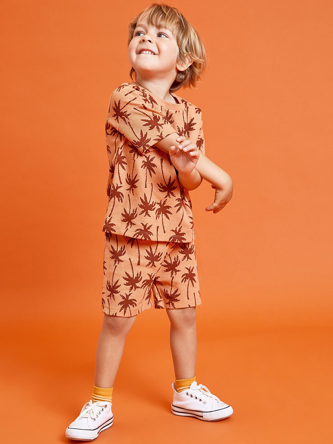 

DeFacto Boys Floral Printed Shorts, Orange