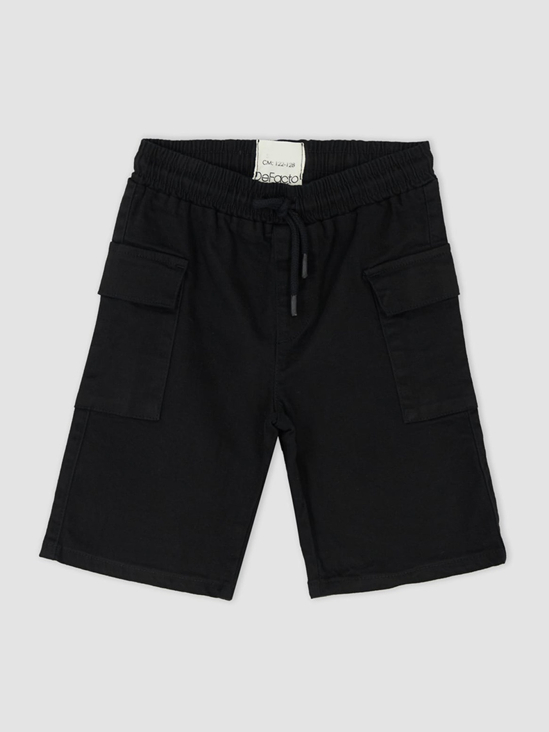 

DeFacto Boys Mid-Rise Striped Shorts, Black