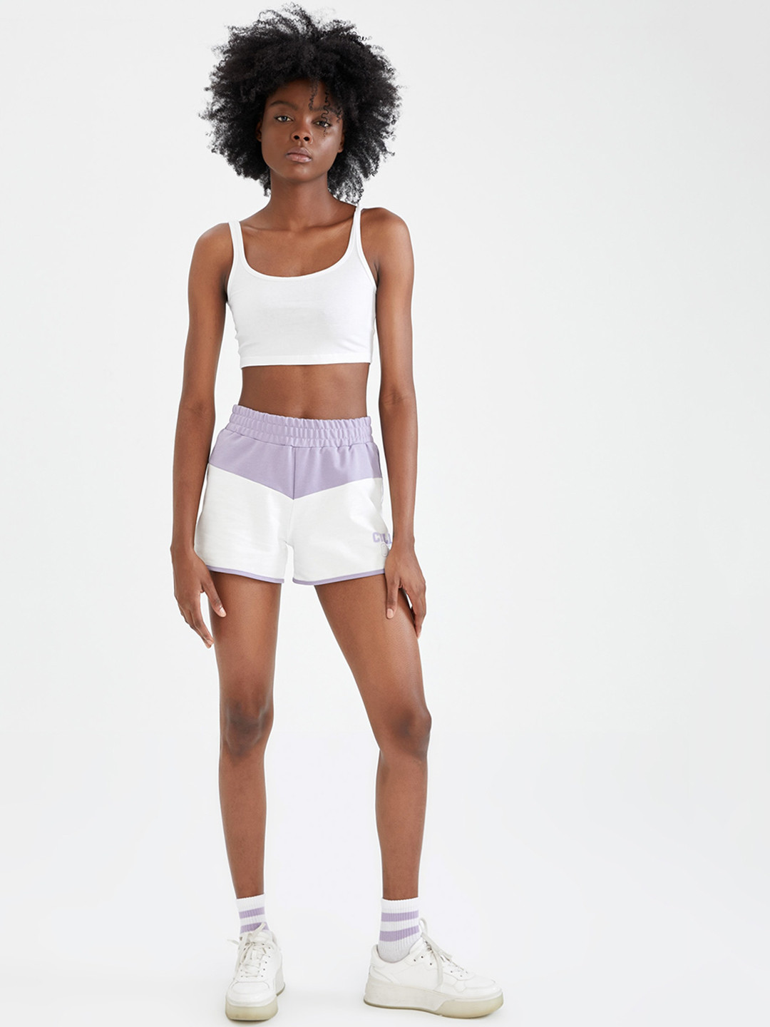

DeFacto Women High-Rise Hot Pants Shorts, White