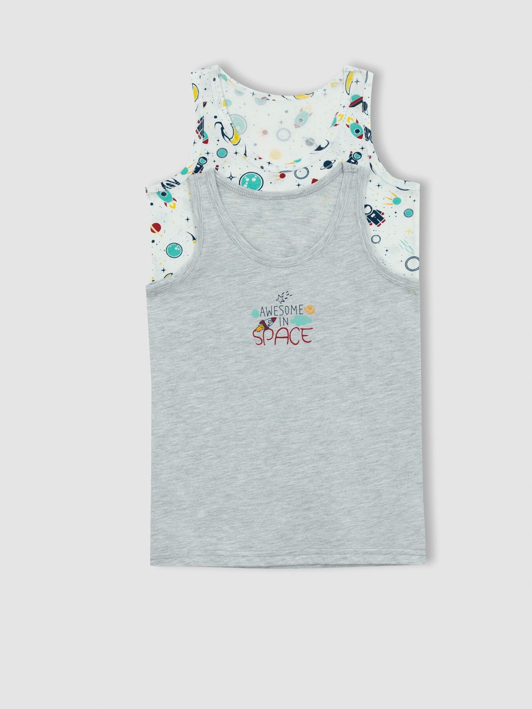 

DeFacto Boys Pack Of 2 Printed T-shirt, White