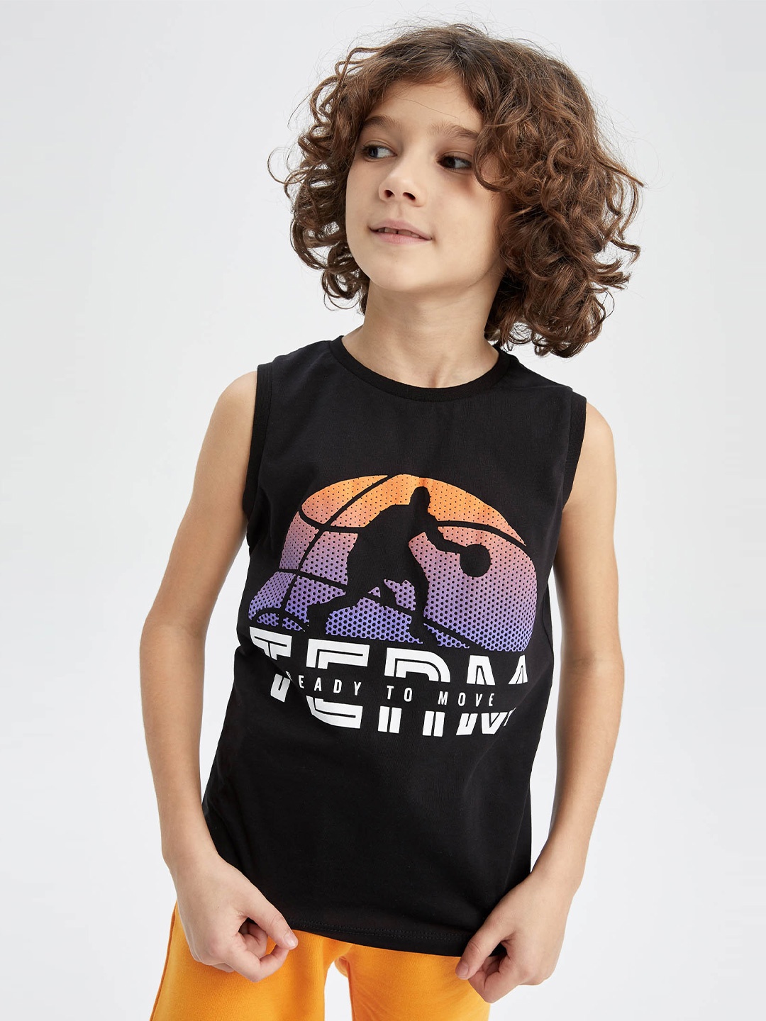 

DeFacto Boys Printed Pure Cotton T-shirt, Black