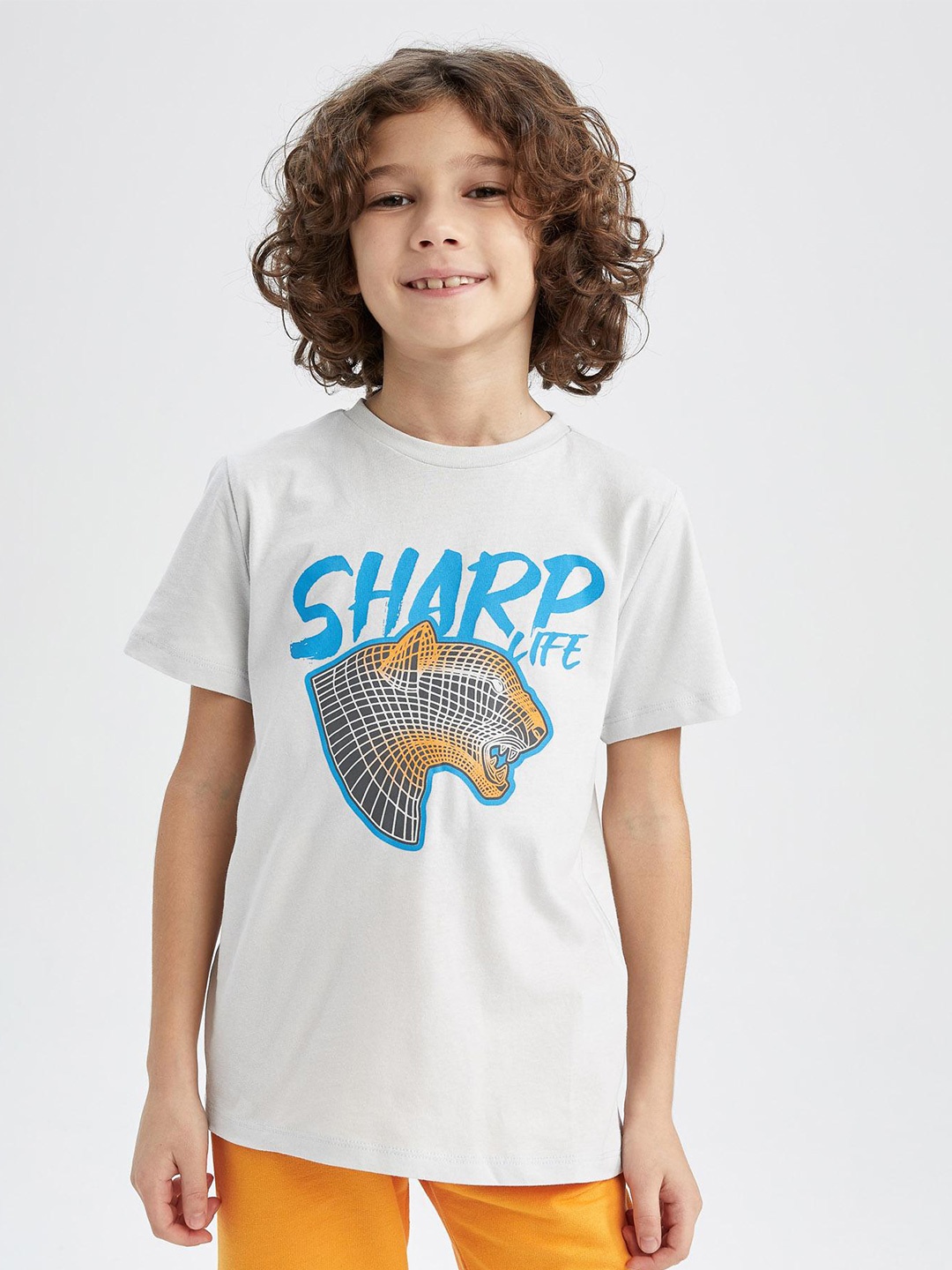 

DeFacto Boys Graphic Printed Cotton T-shirt, White