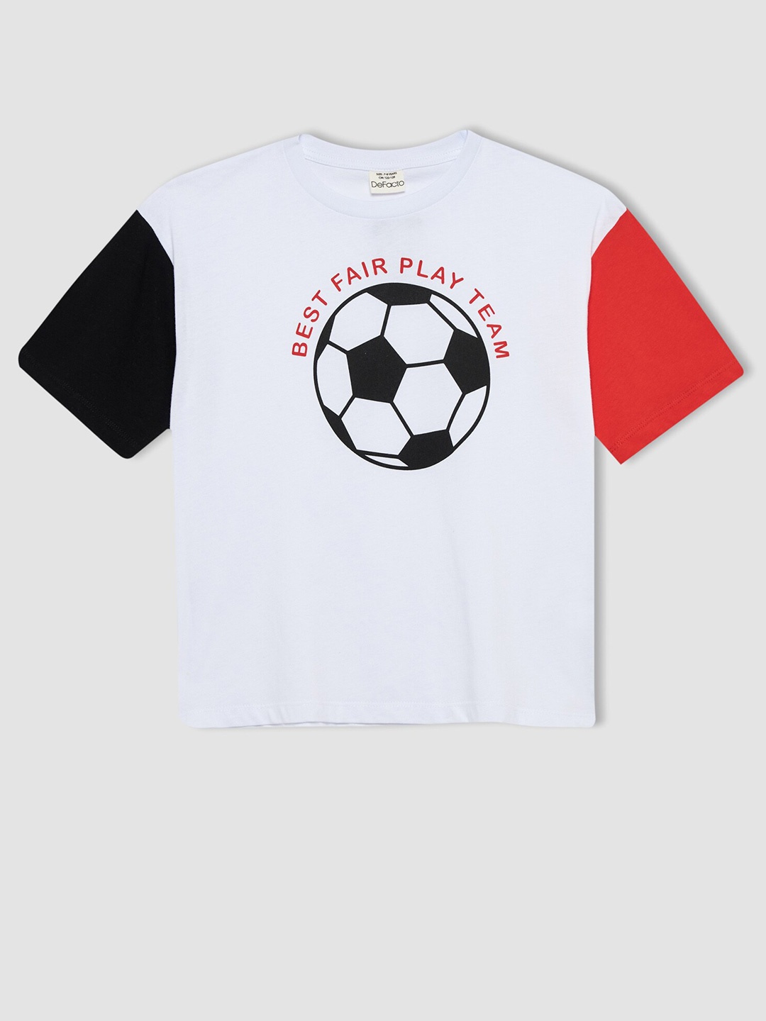 

DeFacto Boys Graphic Printed Cotton T-shirt, White