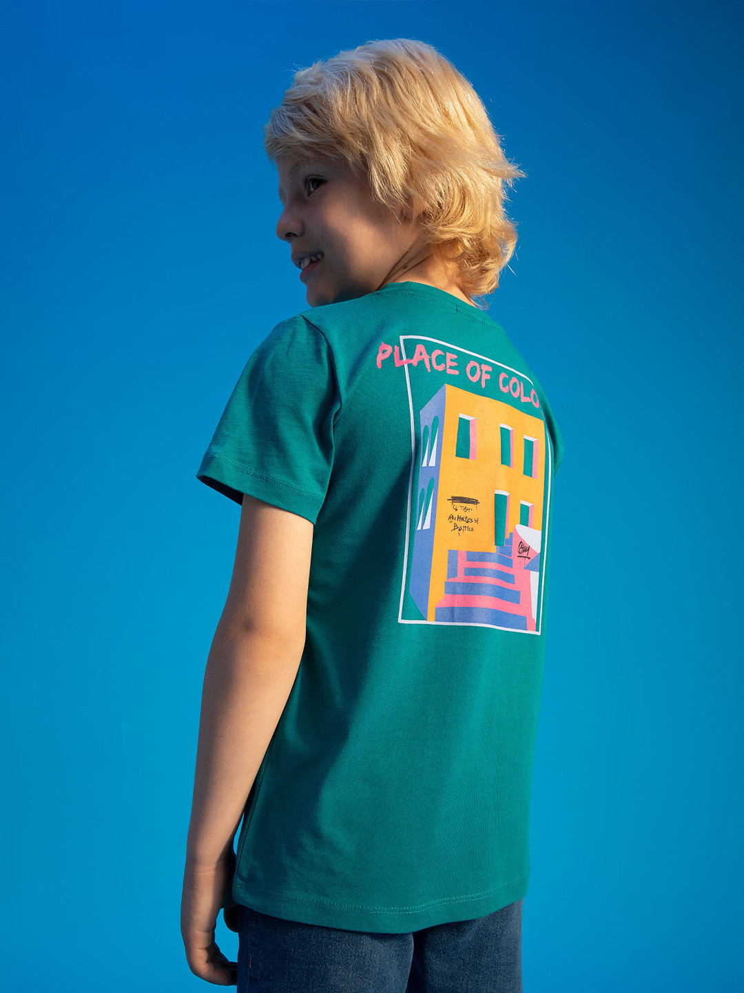 

DeFacto Boys Graphic Printed Cotton T-shirt, Green