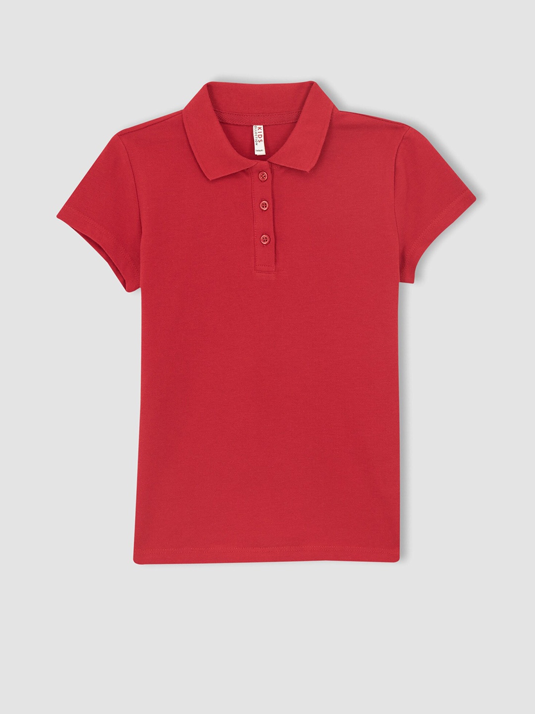 

DeFacto Girls Pure Cotton Polo Collar T-shirt, Red