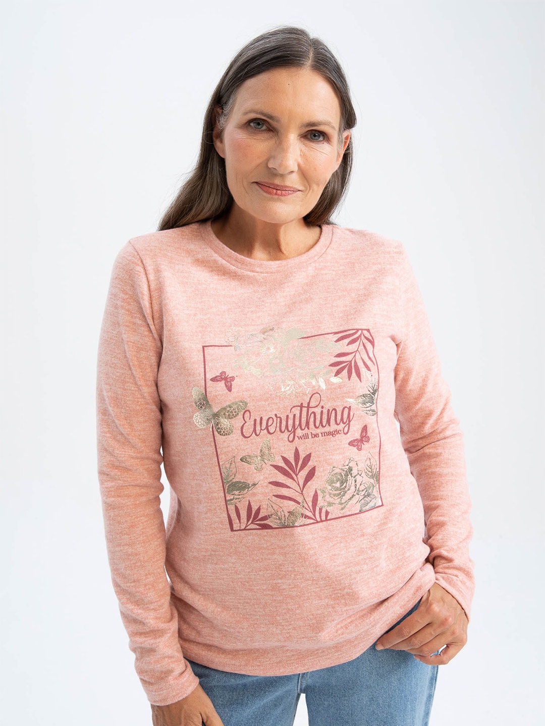 

DeFacto Women Typography Printed T-shirt, Rose