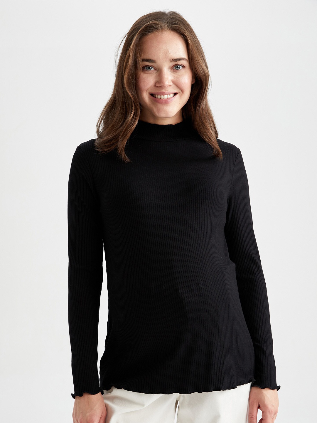 

DeFacto Women Turtle Neck Pullover Sweaters, Black