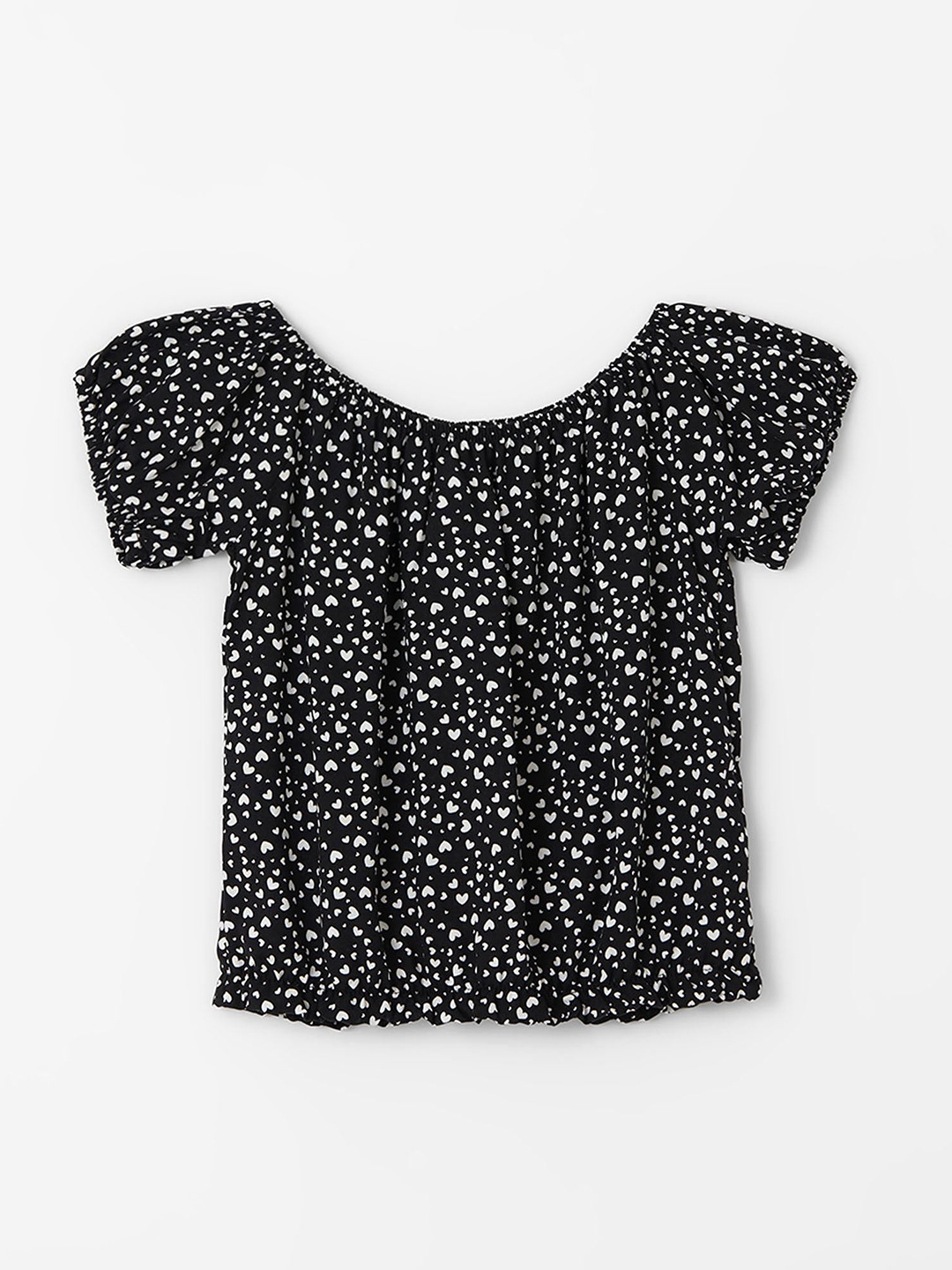 

DeFacto Girls Conversational Print Top, Black