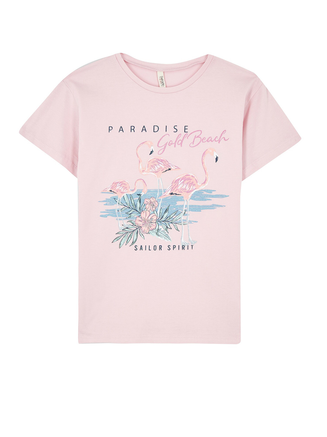 

DeFacto Girls Typography Printed Pure Cotton T-Shirt, Pink