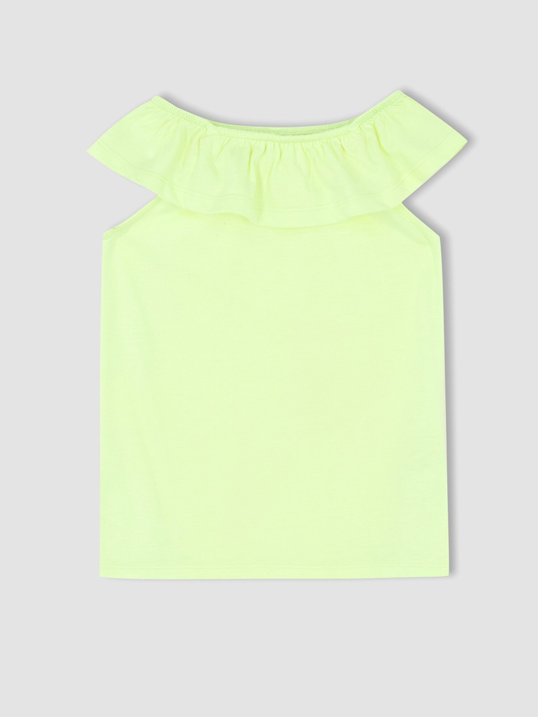

DeFacto Girls Off-Shoulder Bardot Pure Cotton Top, Yellow