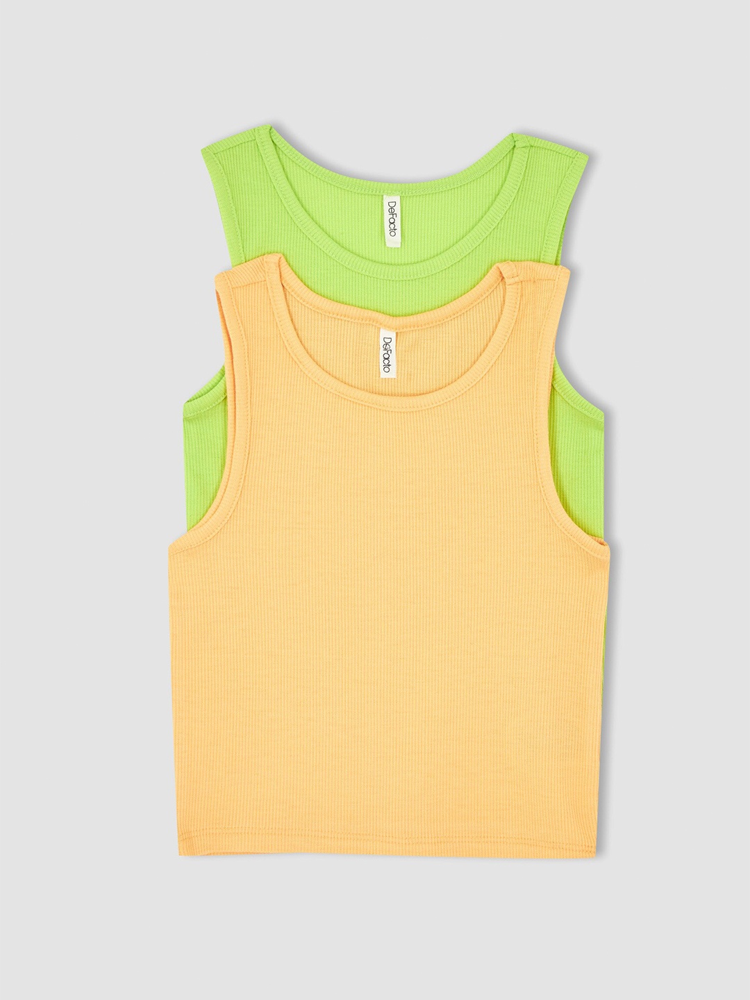 

DeFacto Girls Round Neck Top, Yellow