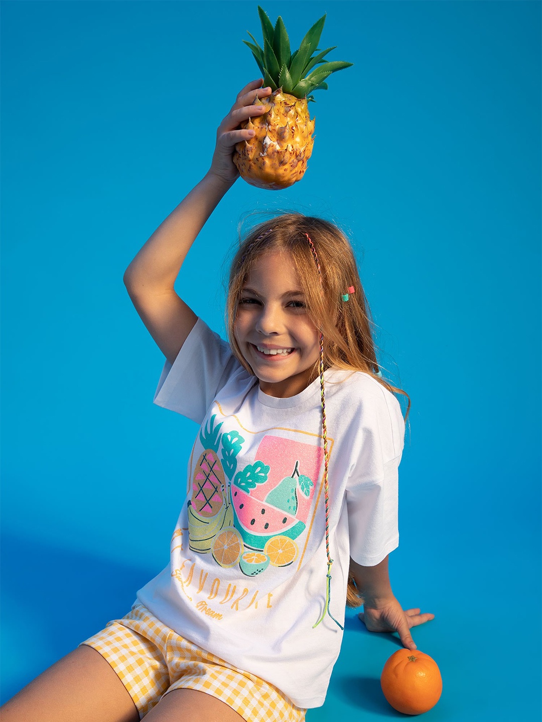 

DeFacto Girls Graphic Printed Pure Cotton T-Shirt, White