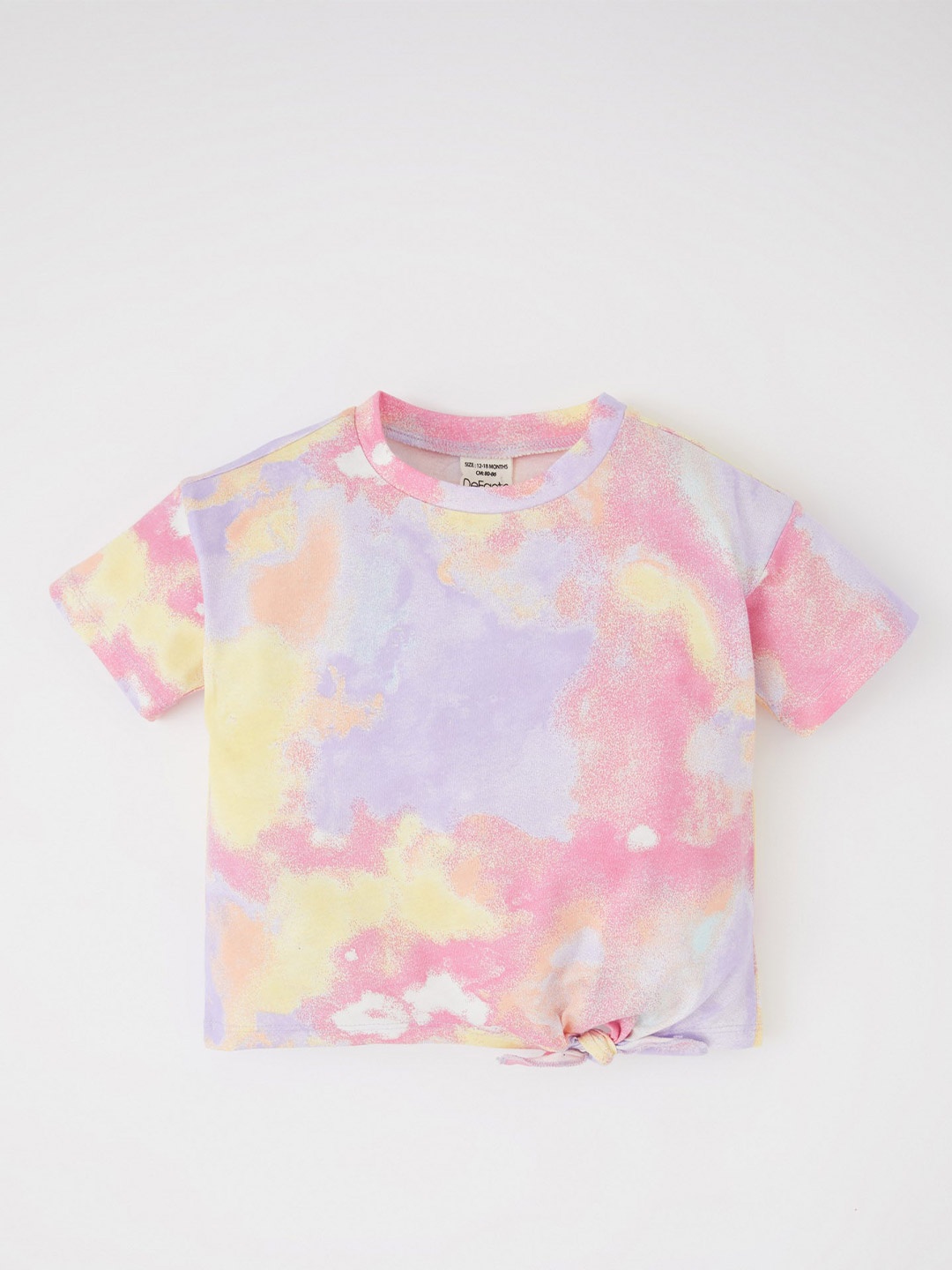 

DeFacto Girls Printed Round Neck Pure Cotton Top, Pink