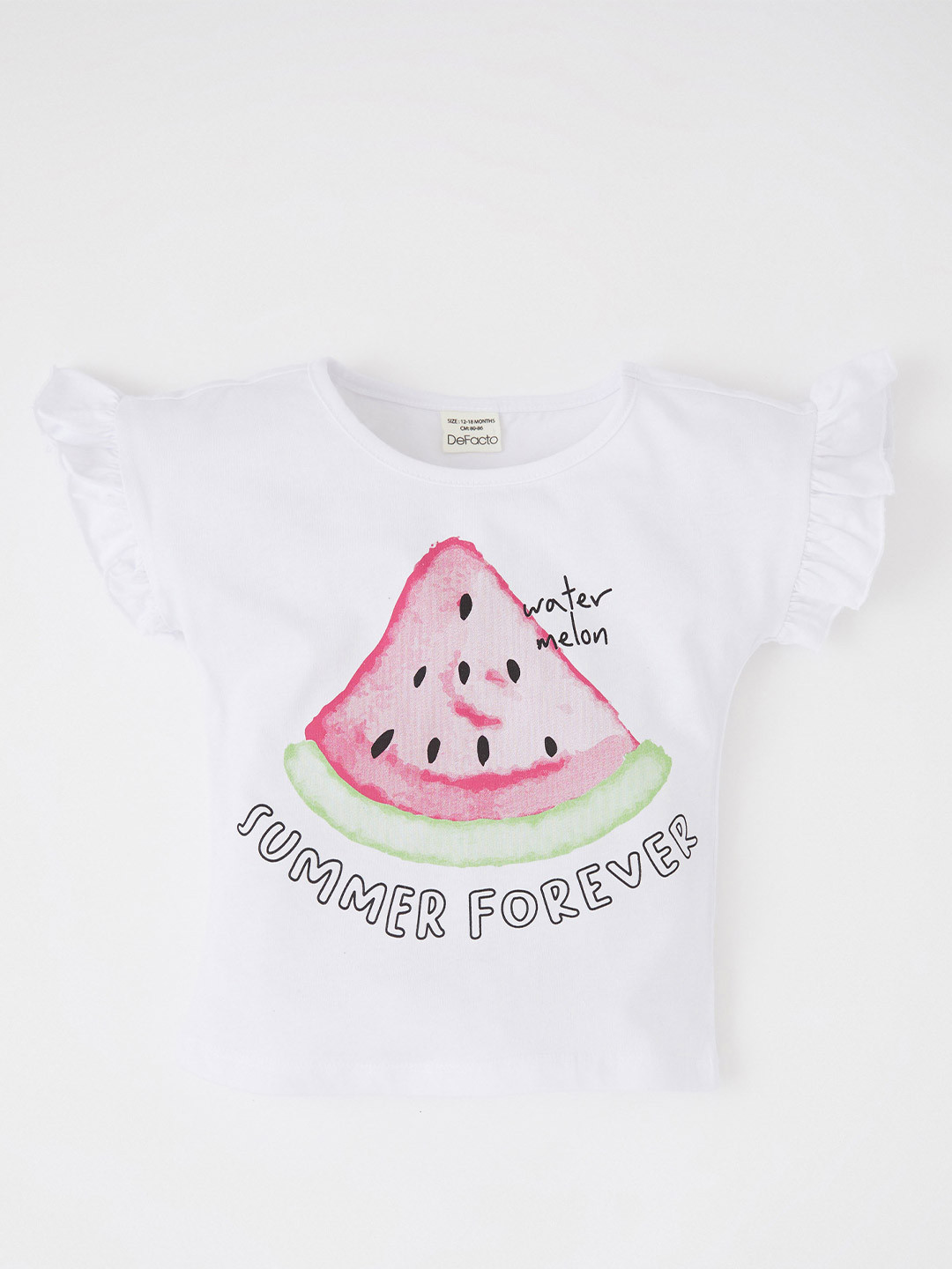 

DeFacto Girls Printed Pure Cotton Top, White