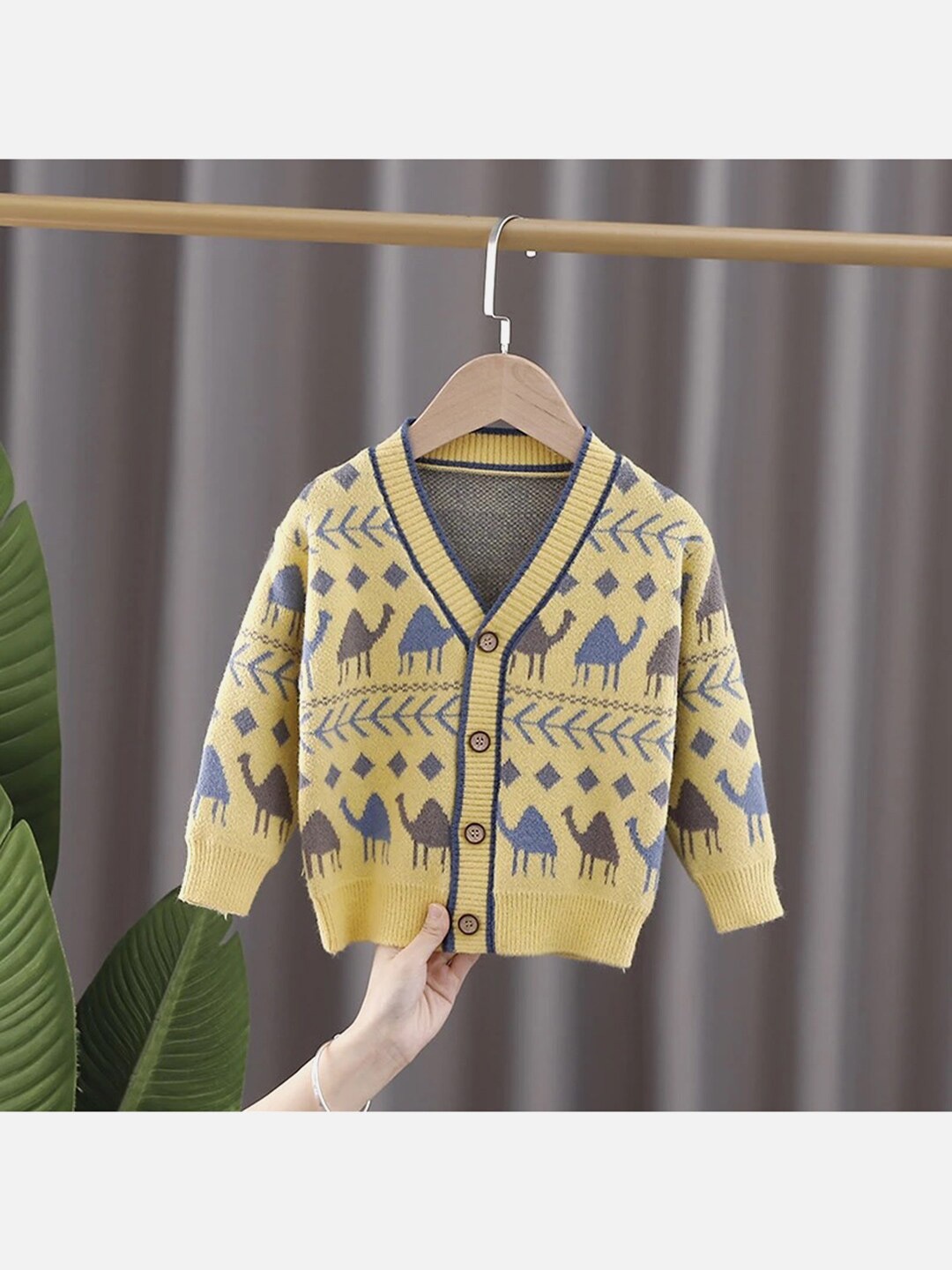 

Little Surprise Box LLP Kids Self Design Cardigan, Yellow