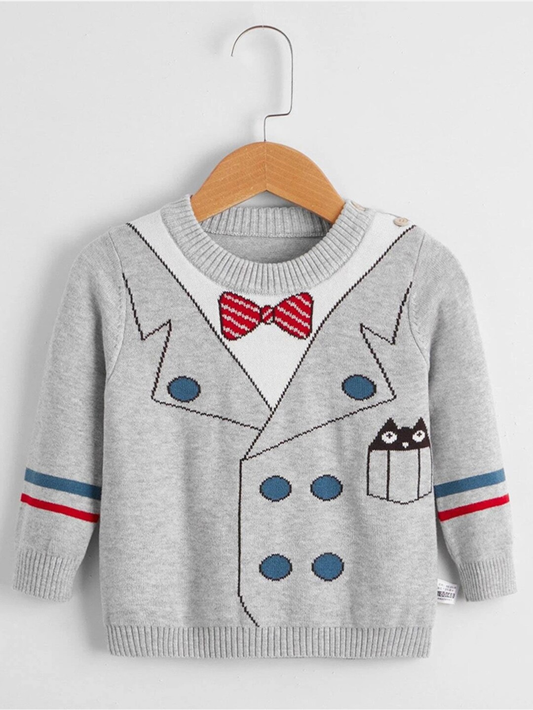 

Little Surprise Box LLP Kids Printed Pullover, Grey