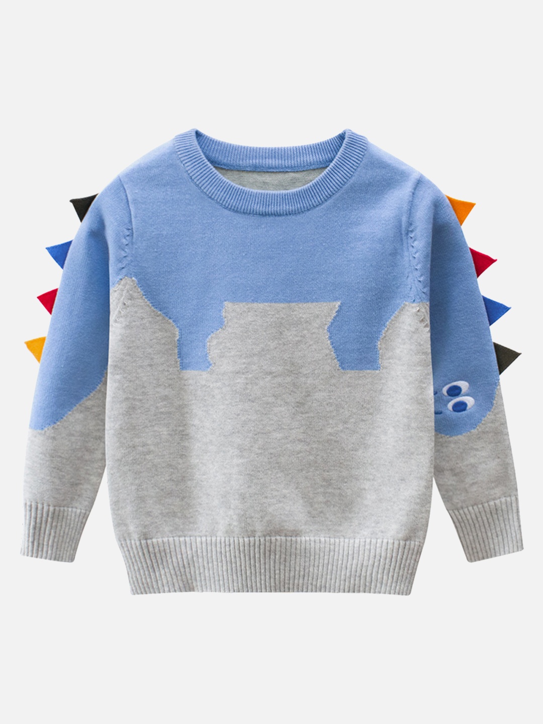 

Little Surprise Box LLP Kids Colourblocked Pullover, Grey