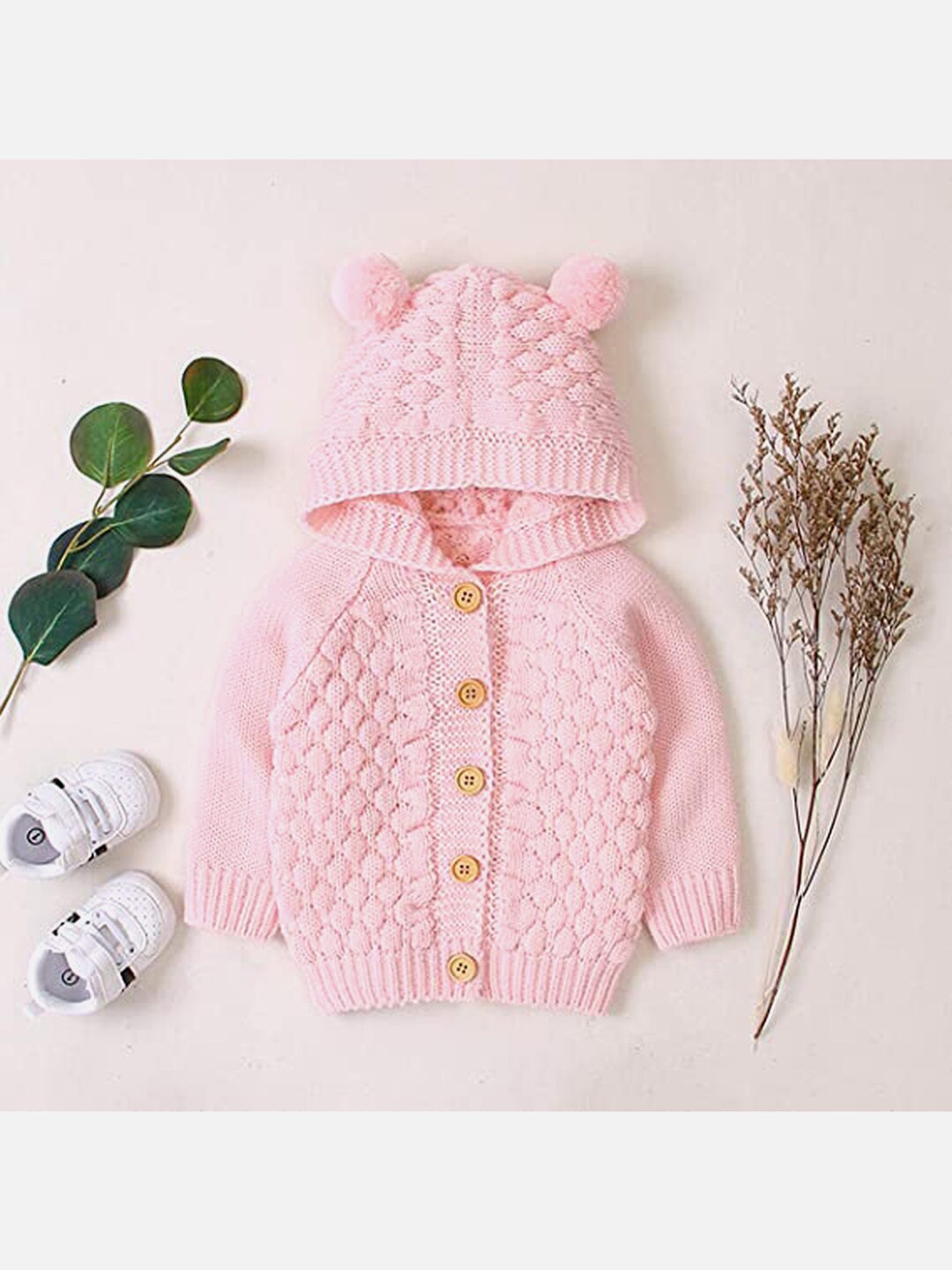 

Little Surprise Box LLP Infants Cable Knit Acrylic Cardigan, Pink